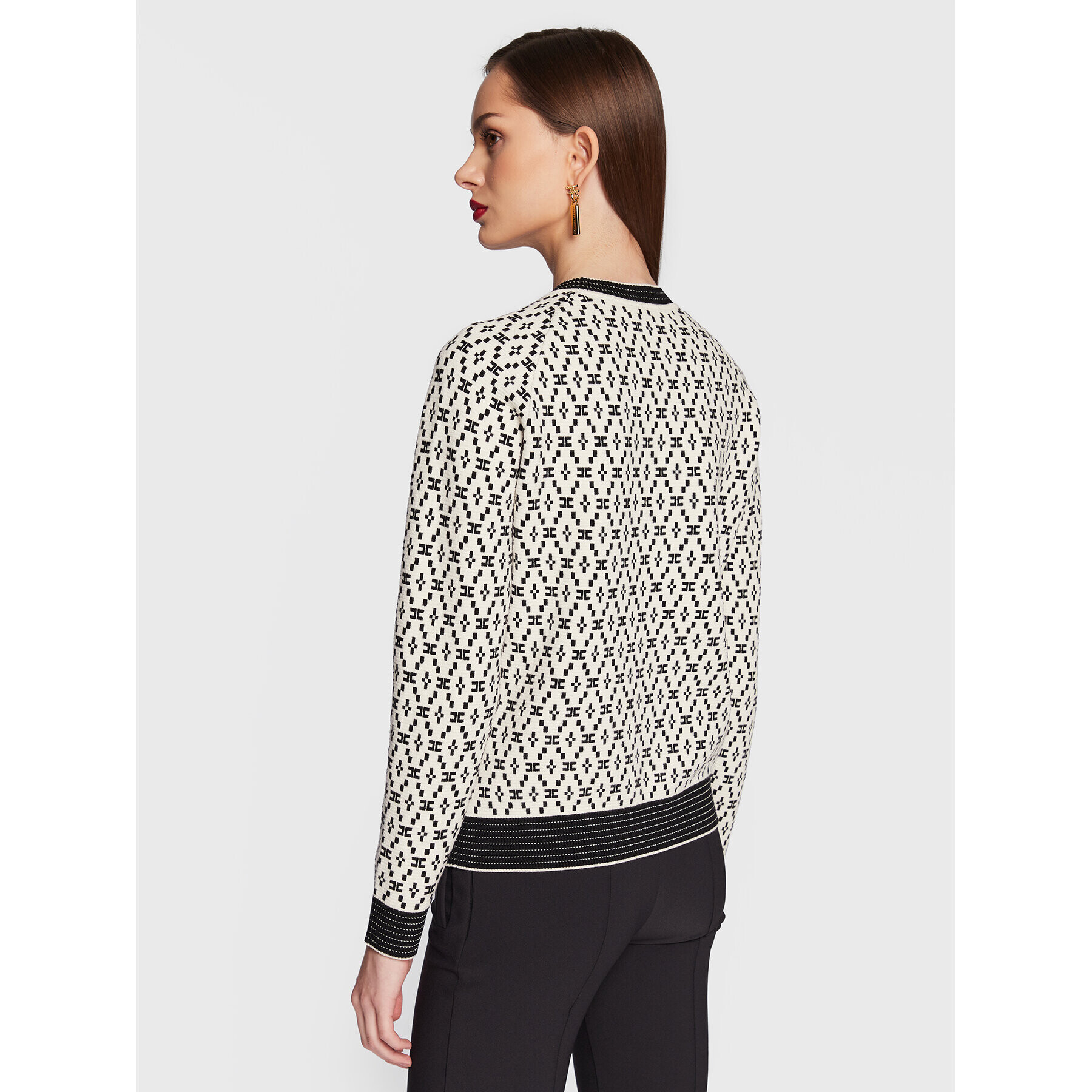 Elisabetta Franchi Суитшърт MK-09Q-31E2-V400 Екрю Regular Fit - Pepit.bg