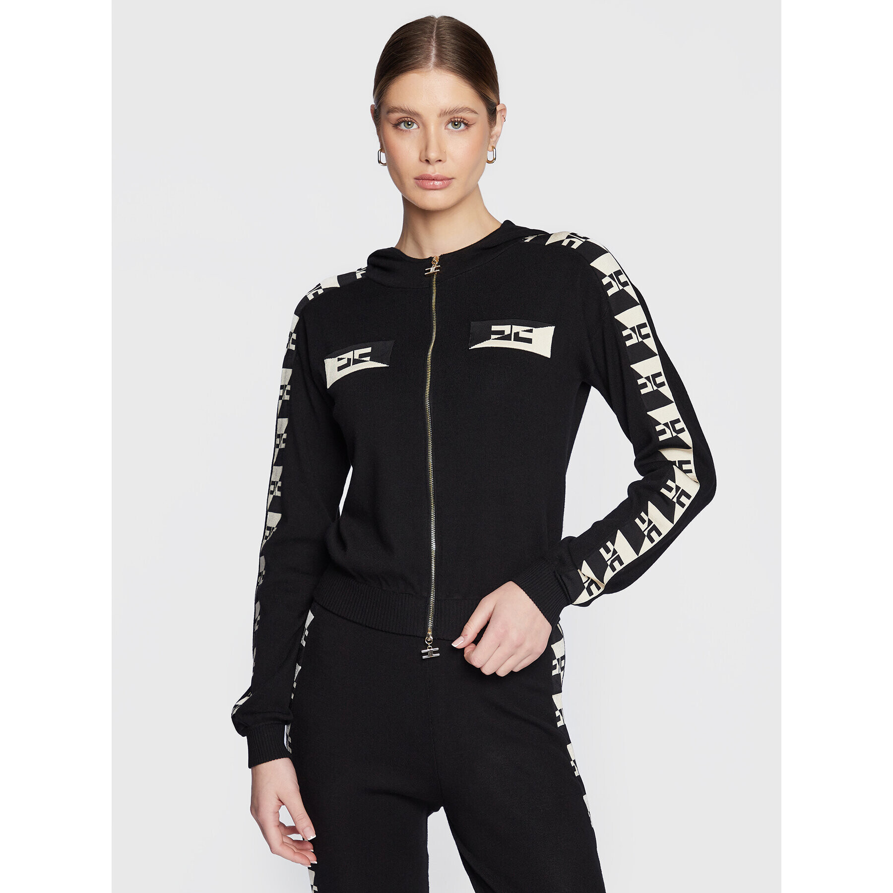 Elisabetta Franchi Суитшърт MK-21S-31E2-V380 Черен Regular Fit - Pepit.bg