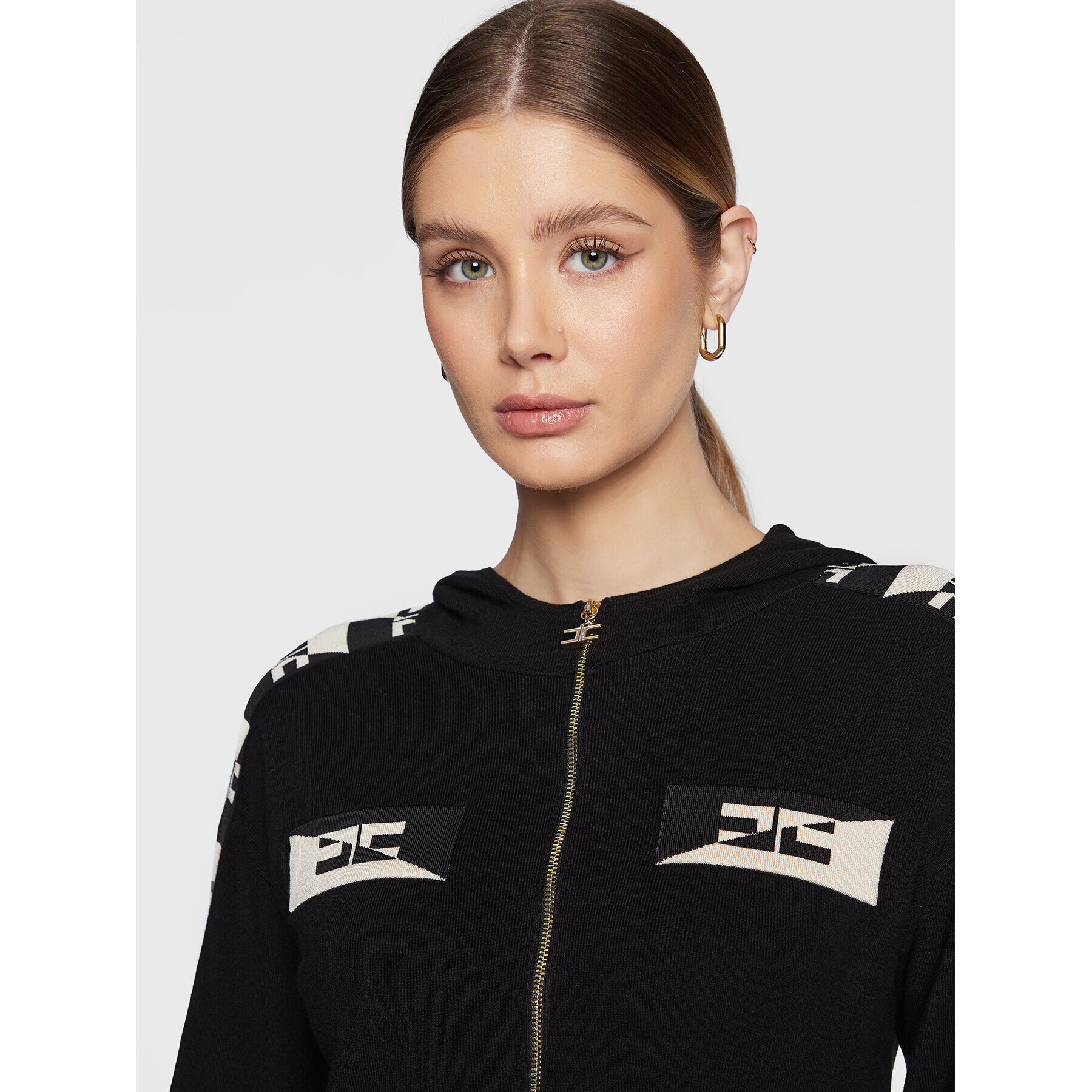 Elisabetta Franchi Суитшърт MK-21S-31E2-V380 Черен Regular Fit - Pepit.bg