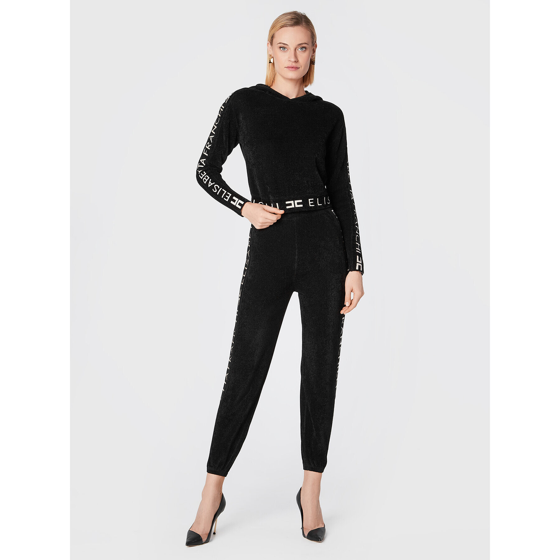 Elisabetta Franchi Суитшърт MK-45S-26E2-V390 Черен Regular Fit - Pepit.bg