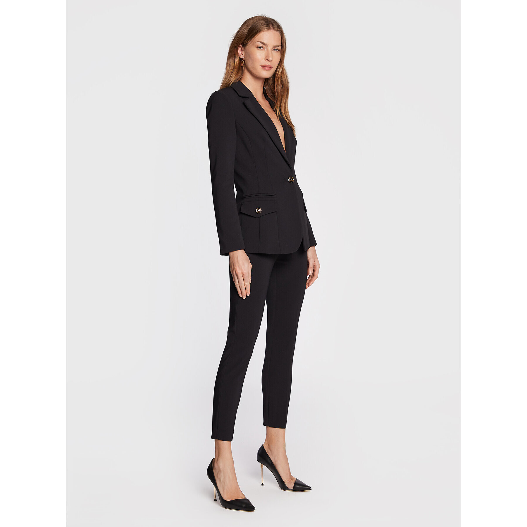 Elisabetta Franchi Текстилни панталони PA-023-26E2-V250 Черен Slim Fit - Pepit.bg