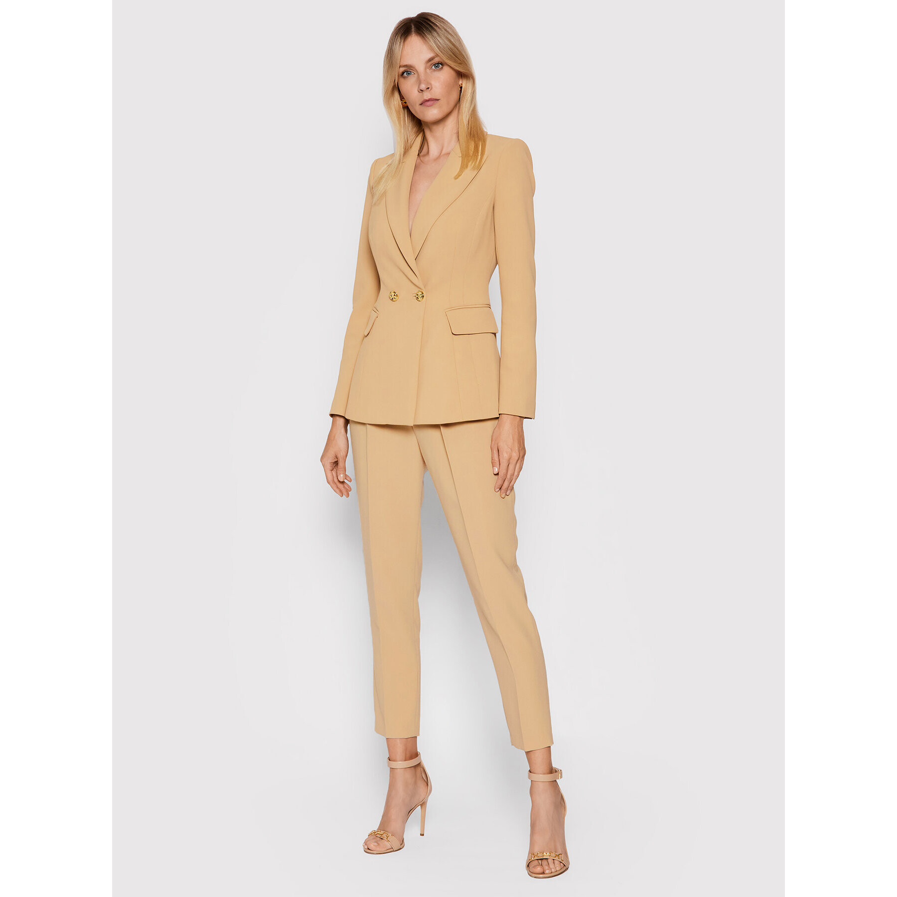 Elisabetta Franchi Текстилни панталони PA-391-16E2-V280 Бежов Regular Fit - Pepit.bg