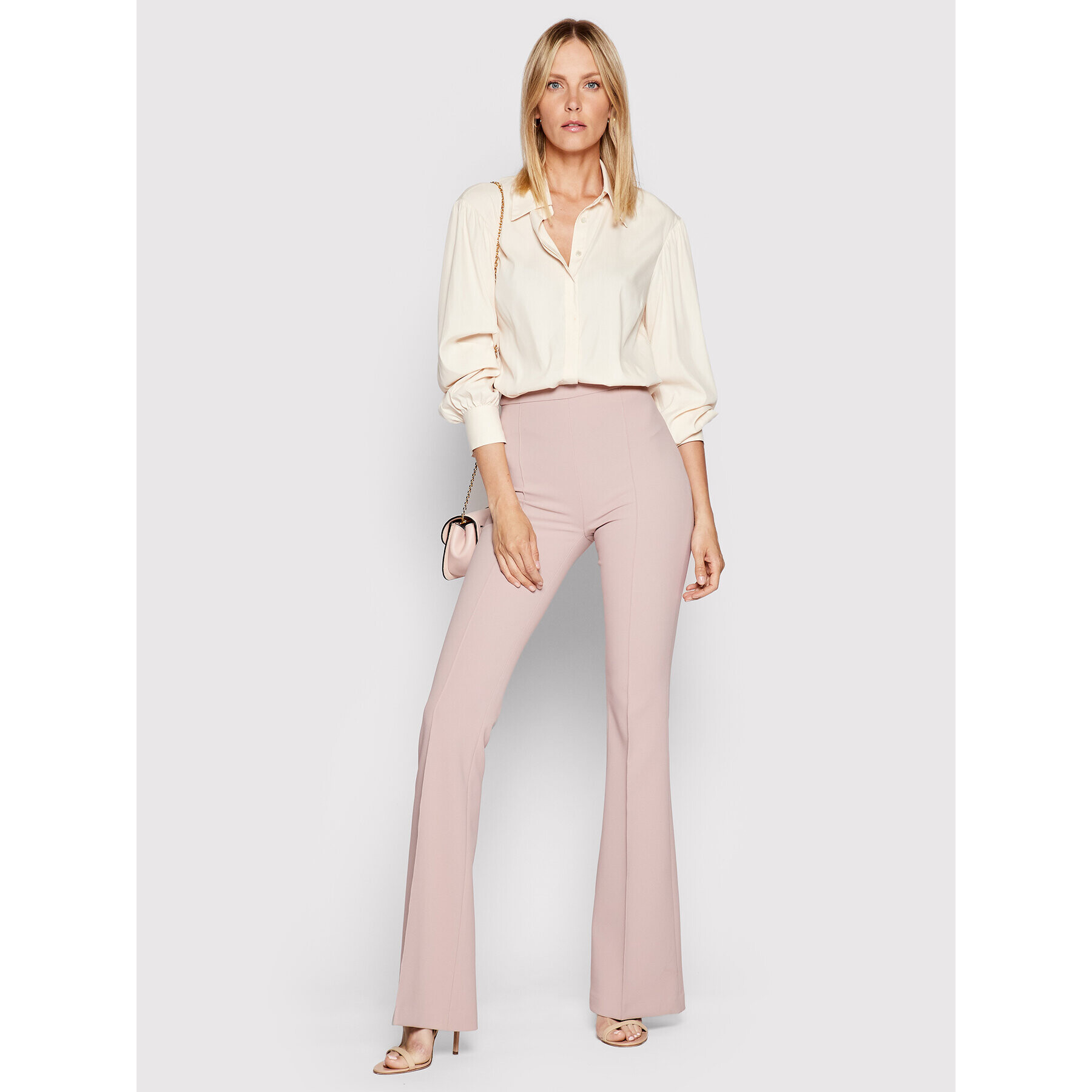 Elisabetta Franchi Текстилни панталони PA-392-16E2-V220 Розов Slim Fit - Pepit.bg