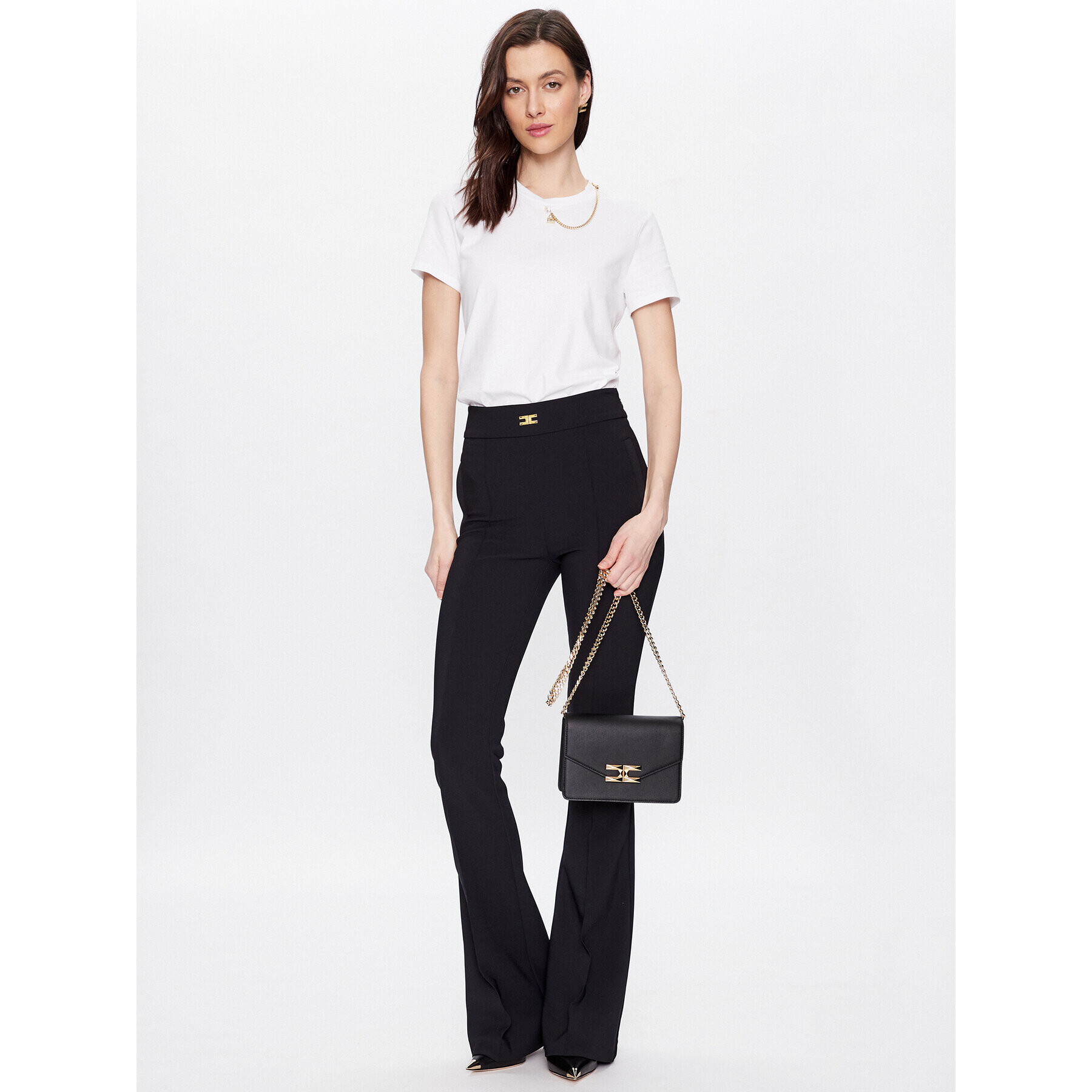 Elisabetta Franchi Тишърт MA-008-31E2-V160 Бял Regular Fit - Pepit.bg