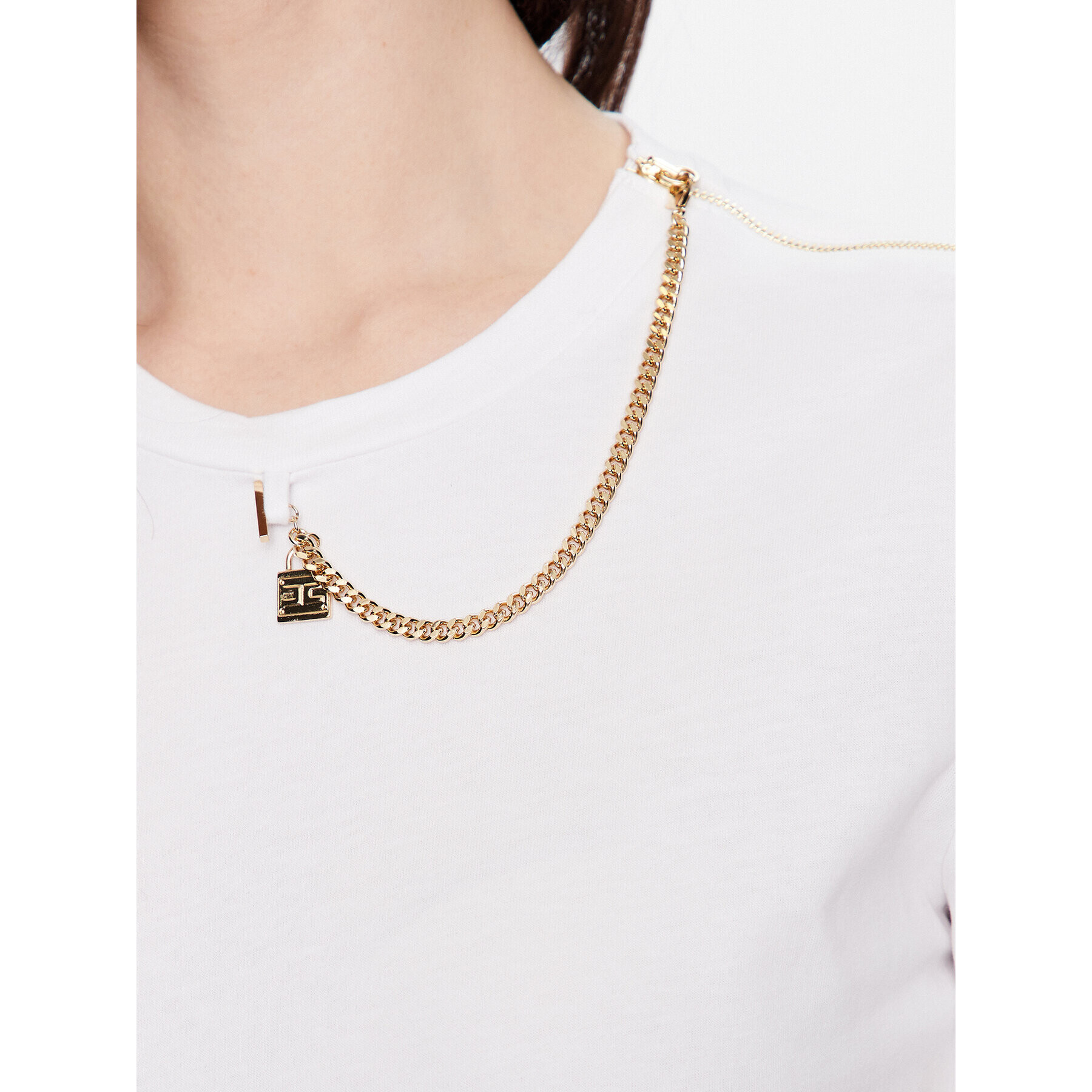 Elisabetta Franchi Тишърт MA-008-31E2-V160 Бял Regular Fit - Pepit.bg