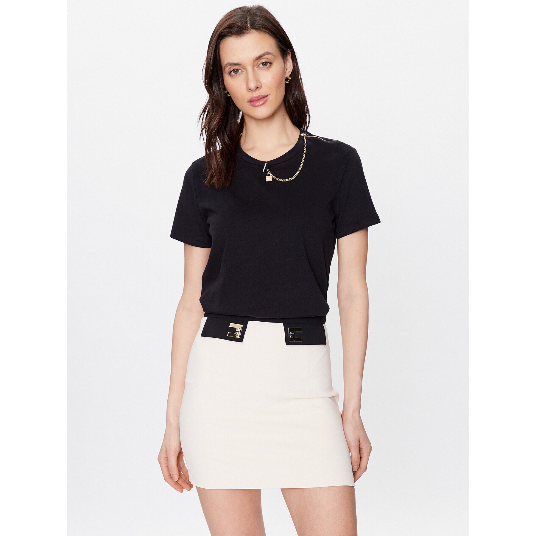 Elisabetta Franchi Тишърт MA-008-31E2-V160 Черен Regular Fit - Pepit.bg
