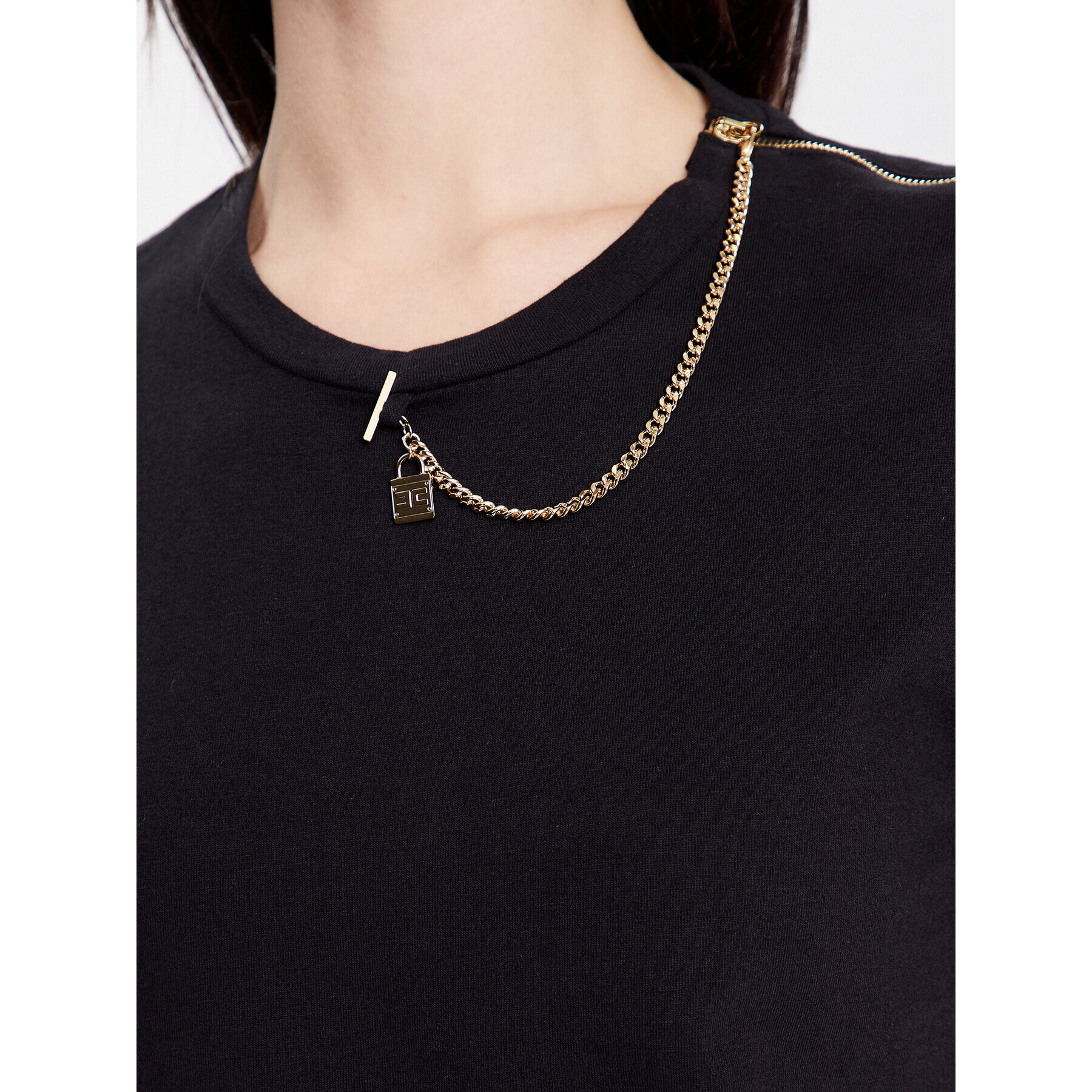 Elisabetta Franchi Тишърт MA-008-31E2-V160 Черен Regular Fit - Pepit.bg