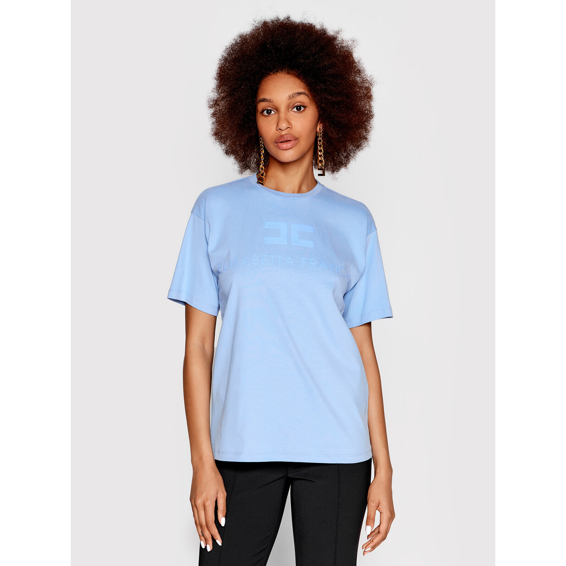 Elisabetta Franchi Тишърт MA-009-21E2-V140 Син Regular Fit - Pepit.bg
