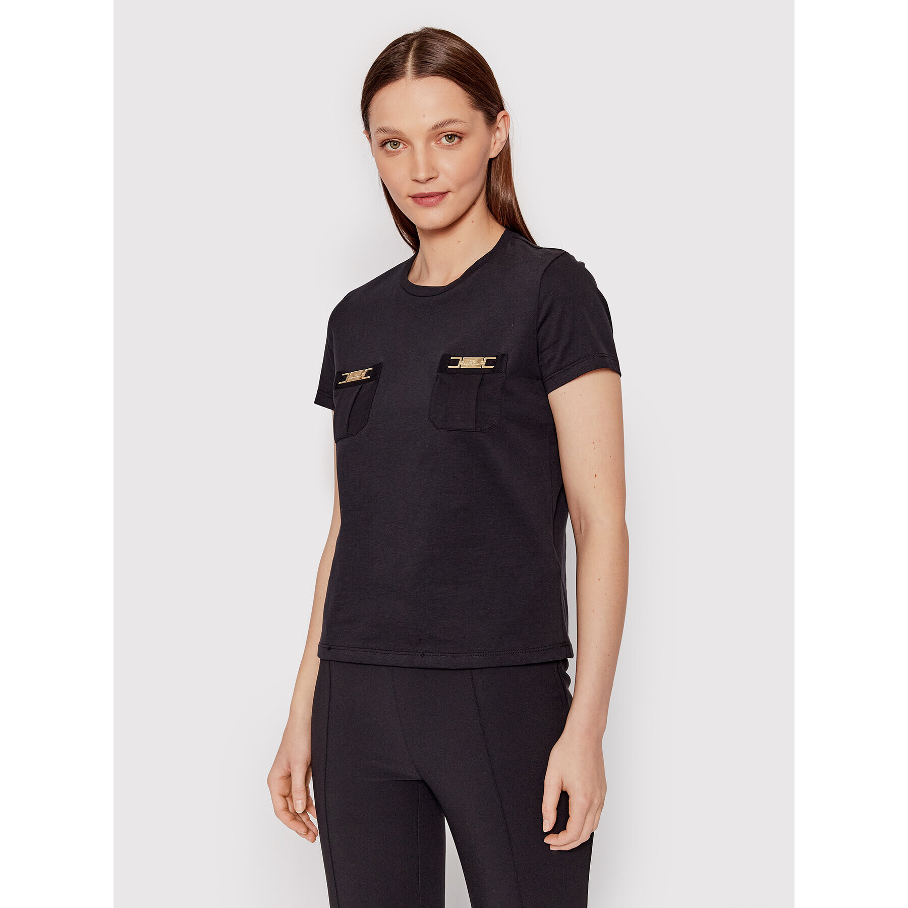Elisabetta Franchi Тишърт MA-010-21E2-V160 Черен Regular Fit - Pepit.bg