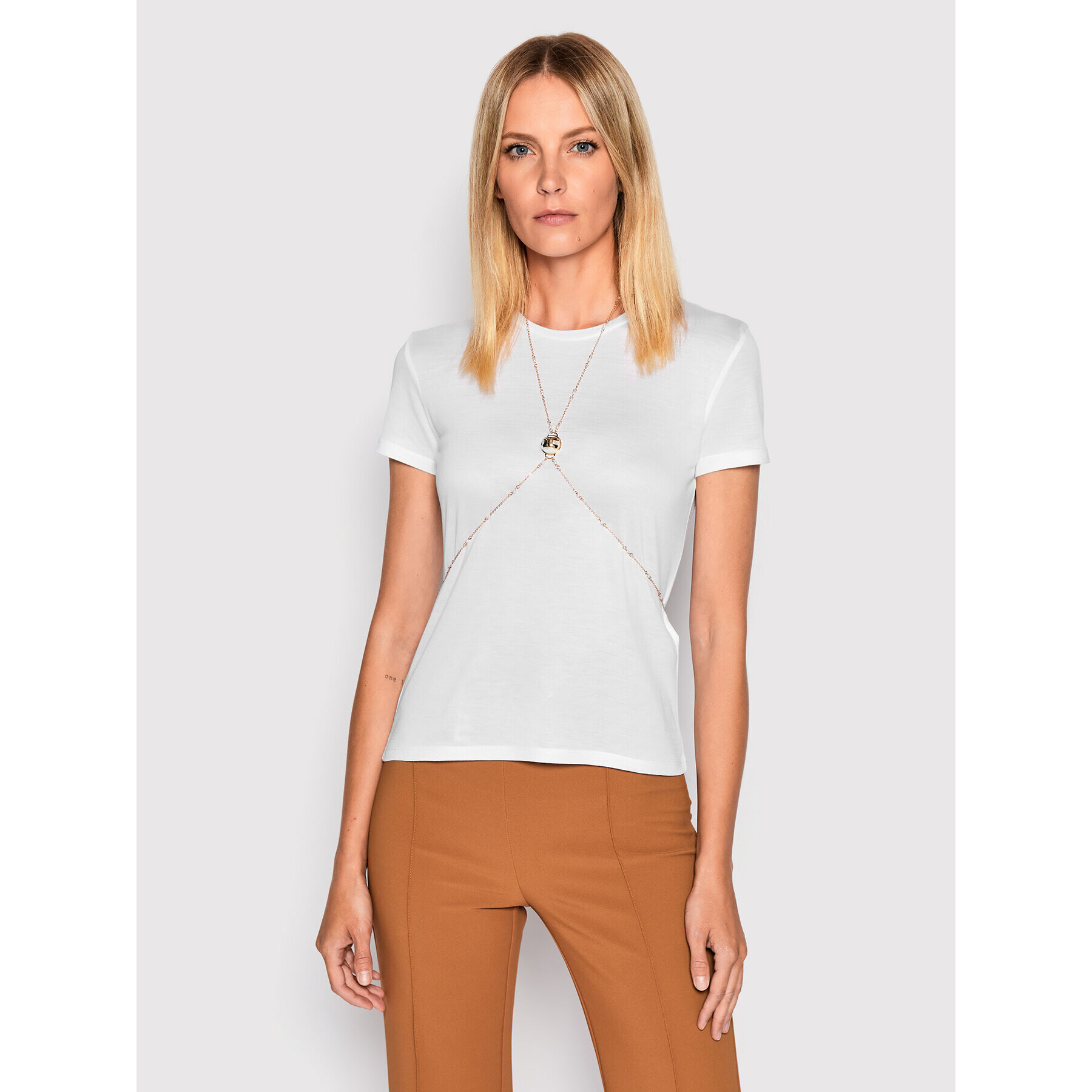 Elisabetta Franchi Тишърт MA-012-26E2-V180 Бял Regular Fit - Pepit.bg