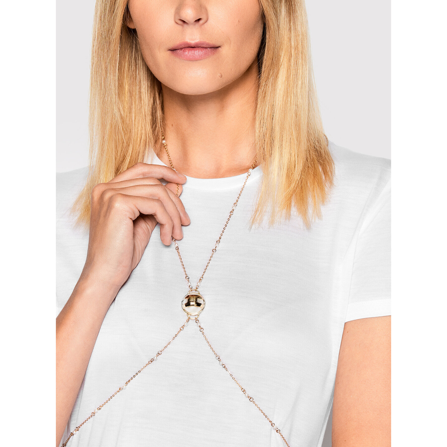 Elisabetta Franchi Тишърт MA-012-26E2-V180 Бял Regular Fit - Pepit.bg