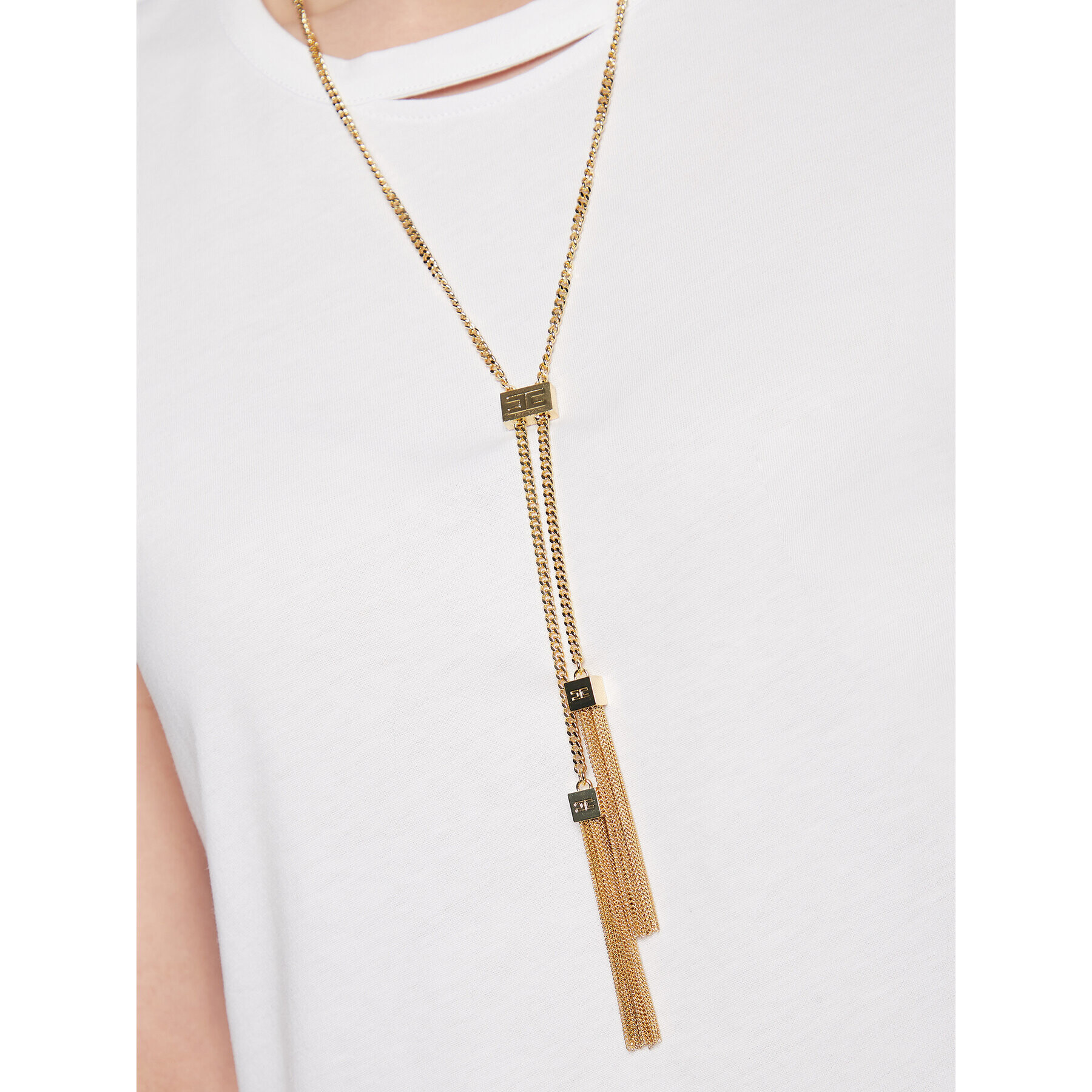 Elisabetta Franchi Тишърт MA-012-31E2-V200 Бял Regular Fit - Pepit.bg