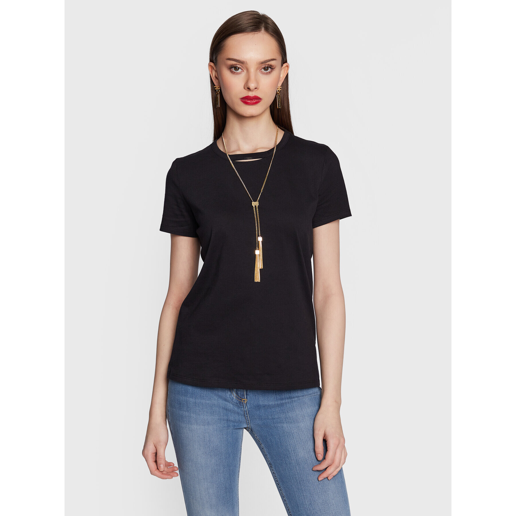 Elisabetta Franchi Тишърт MA-012-31E2-V200 Черен Regular Fit - Pepit.bg
