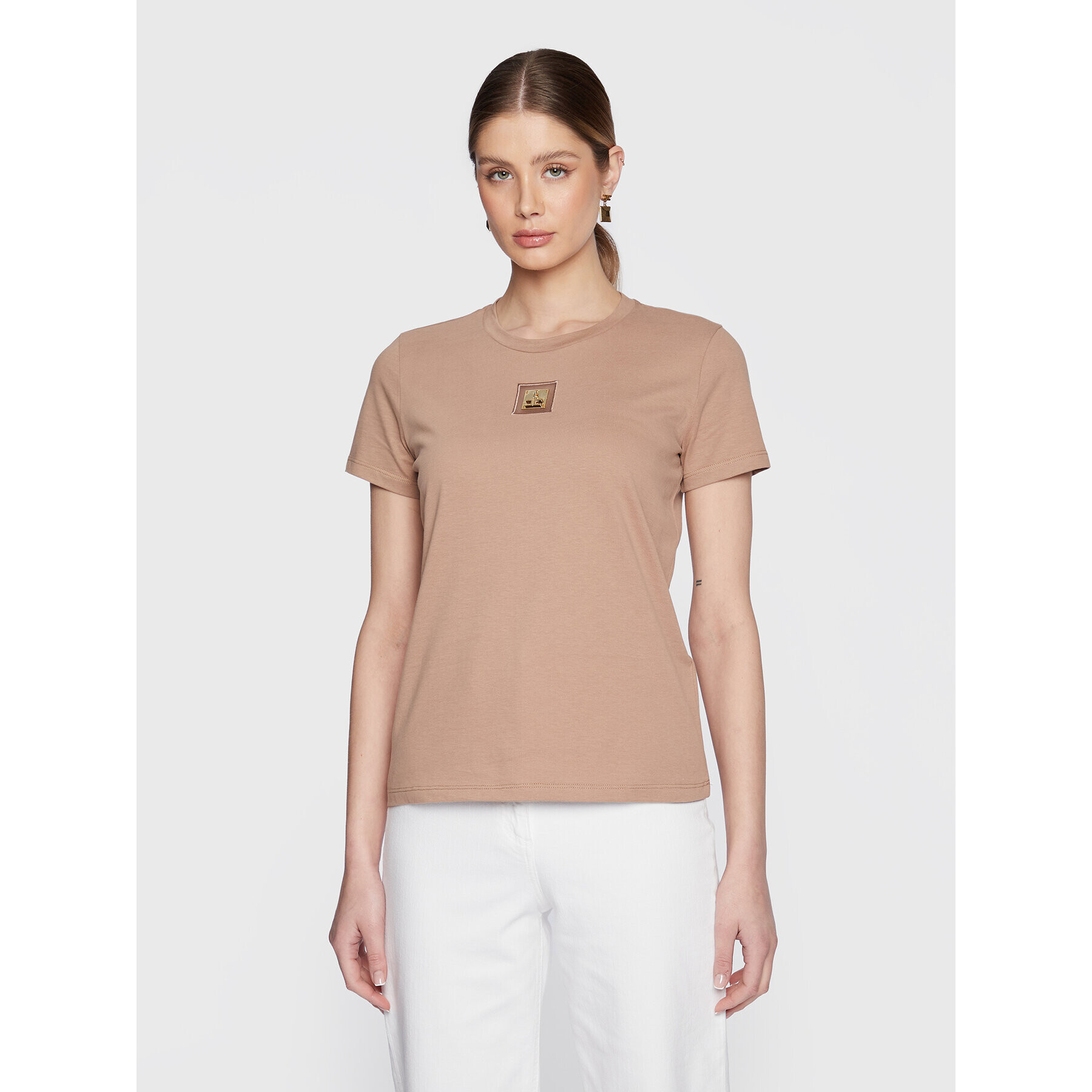 Elisabetta Franchi Тишърт MA-016-31E2-V150 Кафяв Regular Fit - Pepit.bg