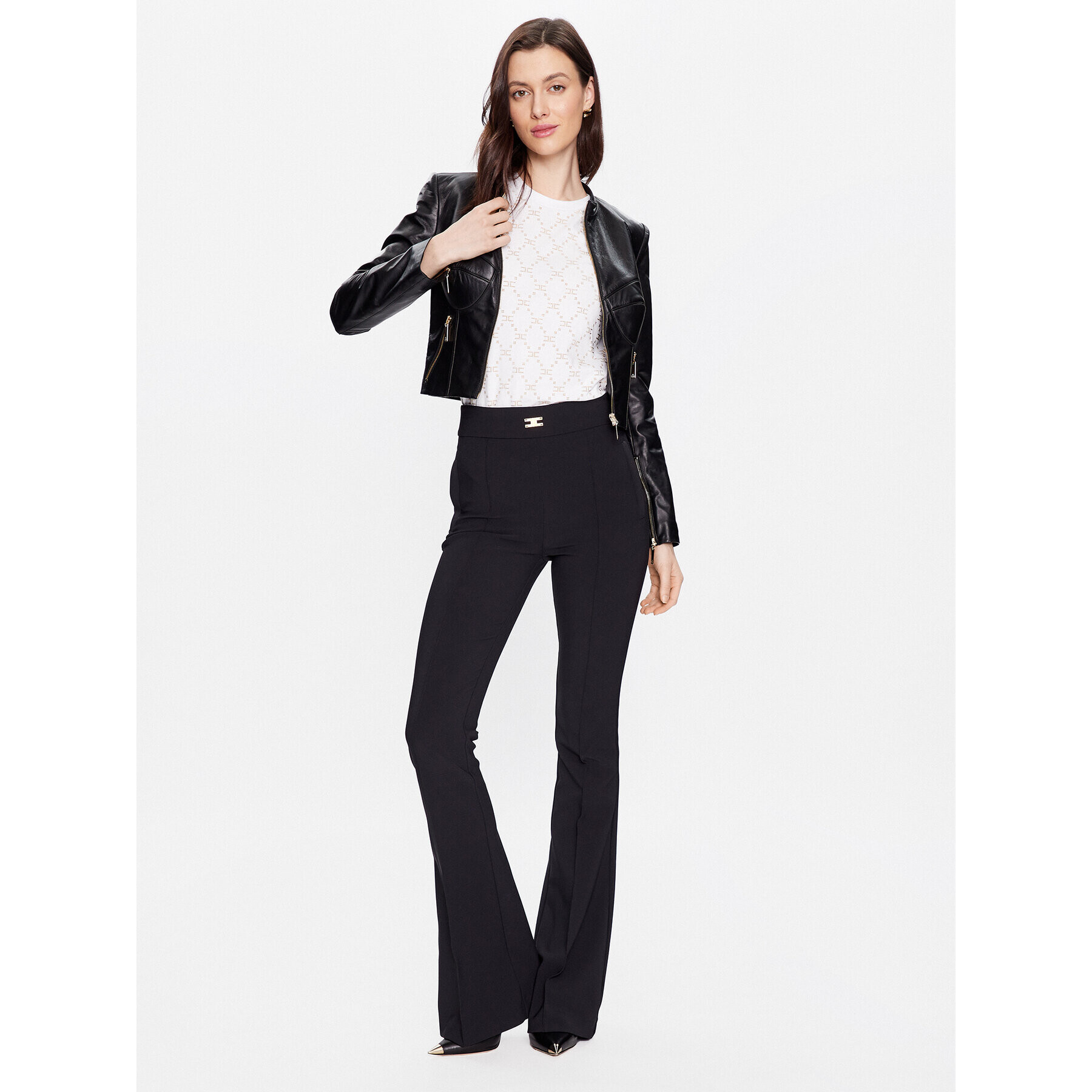 Elisabetta Franchi Тишърт MA-020-31E2-V240 Бял Regular Fit - Pepit.bg
