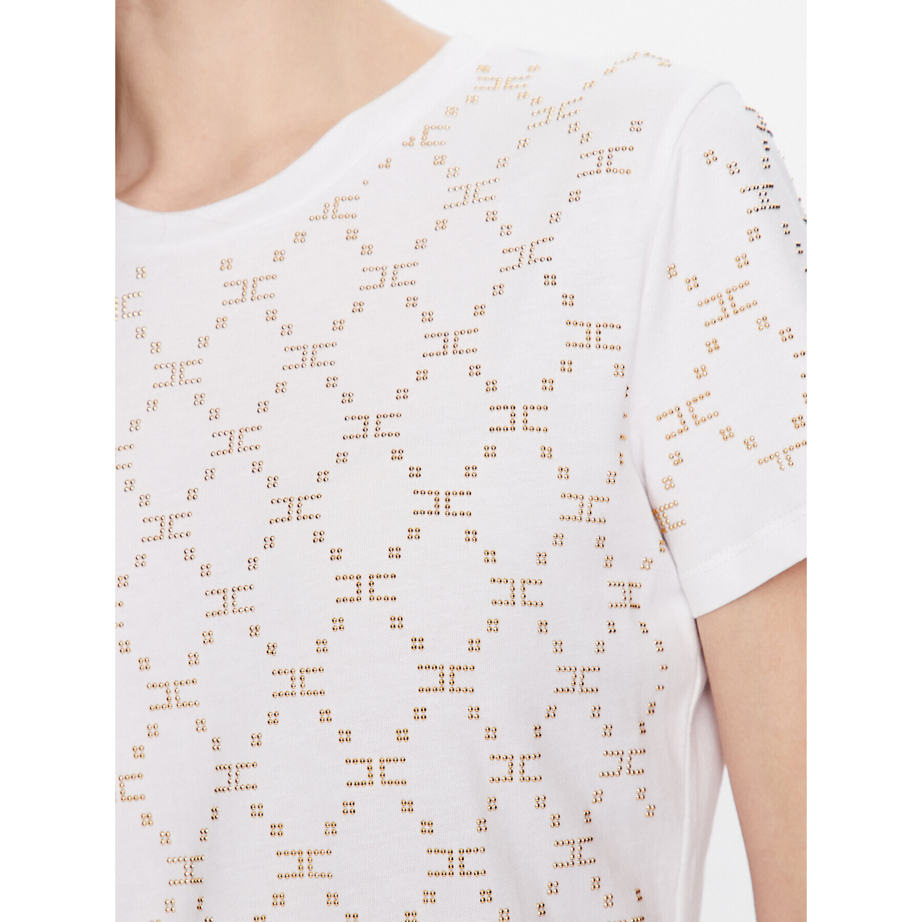 Elisabetta Franchi Тишърт MA-020-31E2-V240 Бял Regular Fit - Pepit.bg
