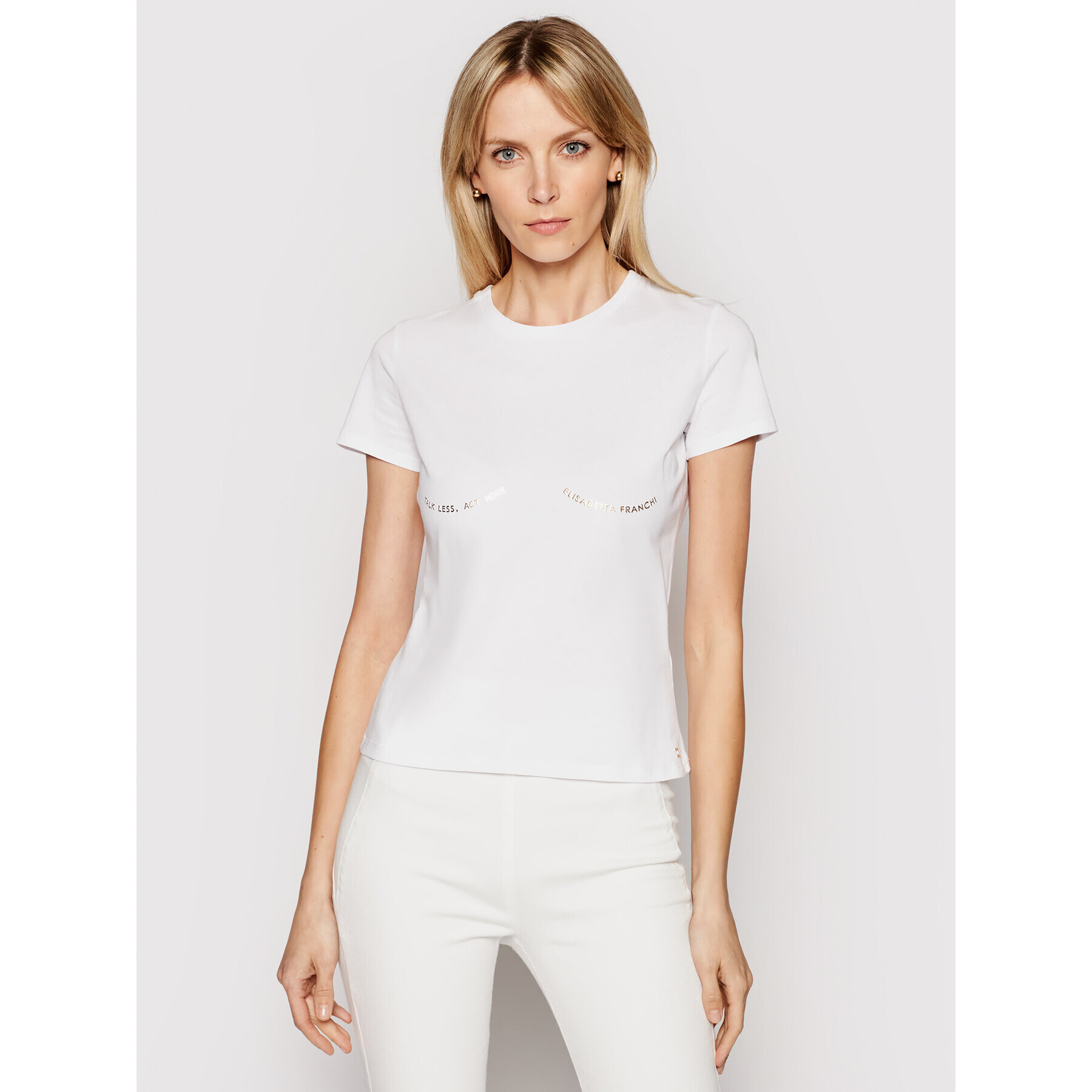 Elisabetta Franchi Тишърт MA-202-11E2-V120 Бял Regular Fit - Pepit.bg
