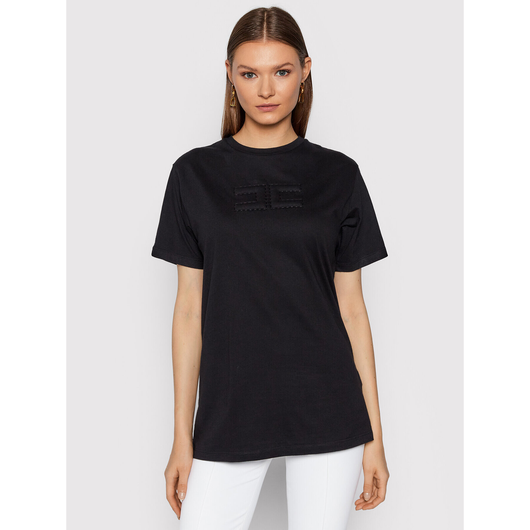Elisabetta Franchi Тишърт MA-204-16E2-V140 Черен Regular Fit - Pepit.bg