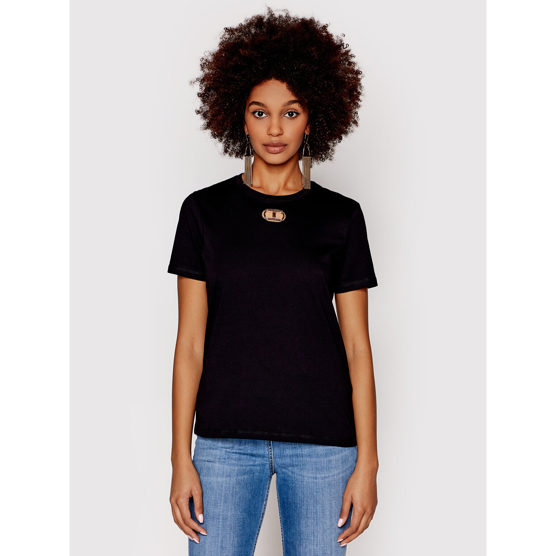 Elisabetta Franchi Тишърт MA-33N-21E2-V140 Черен Regular Fit - Pepit.bg