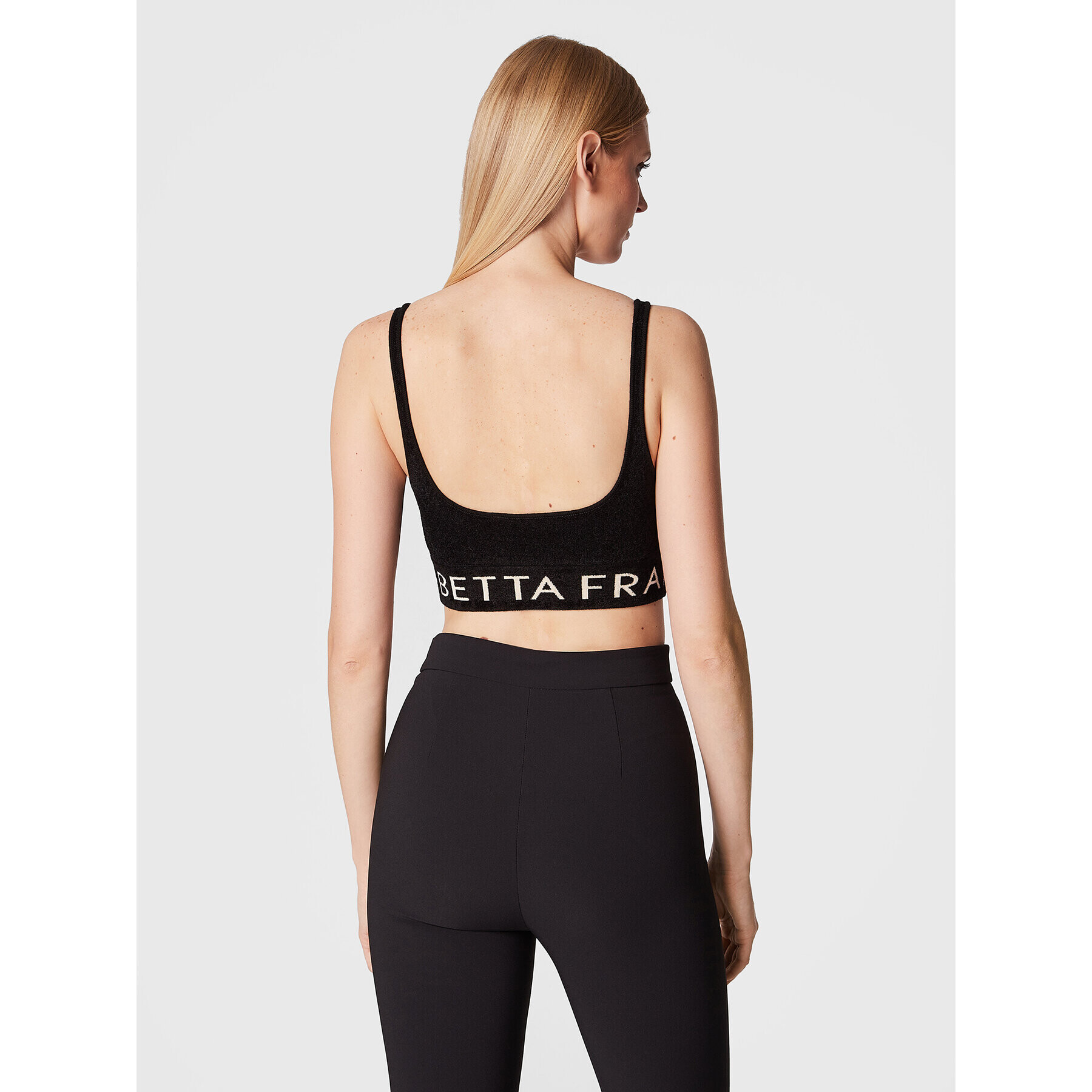 Elisabetta Franchi топ TK-51S-26E2-V200 Черен Slim Fit - Pepit.bg