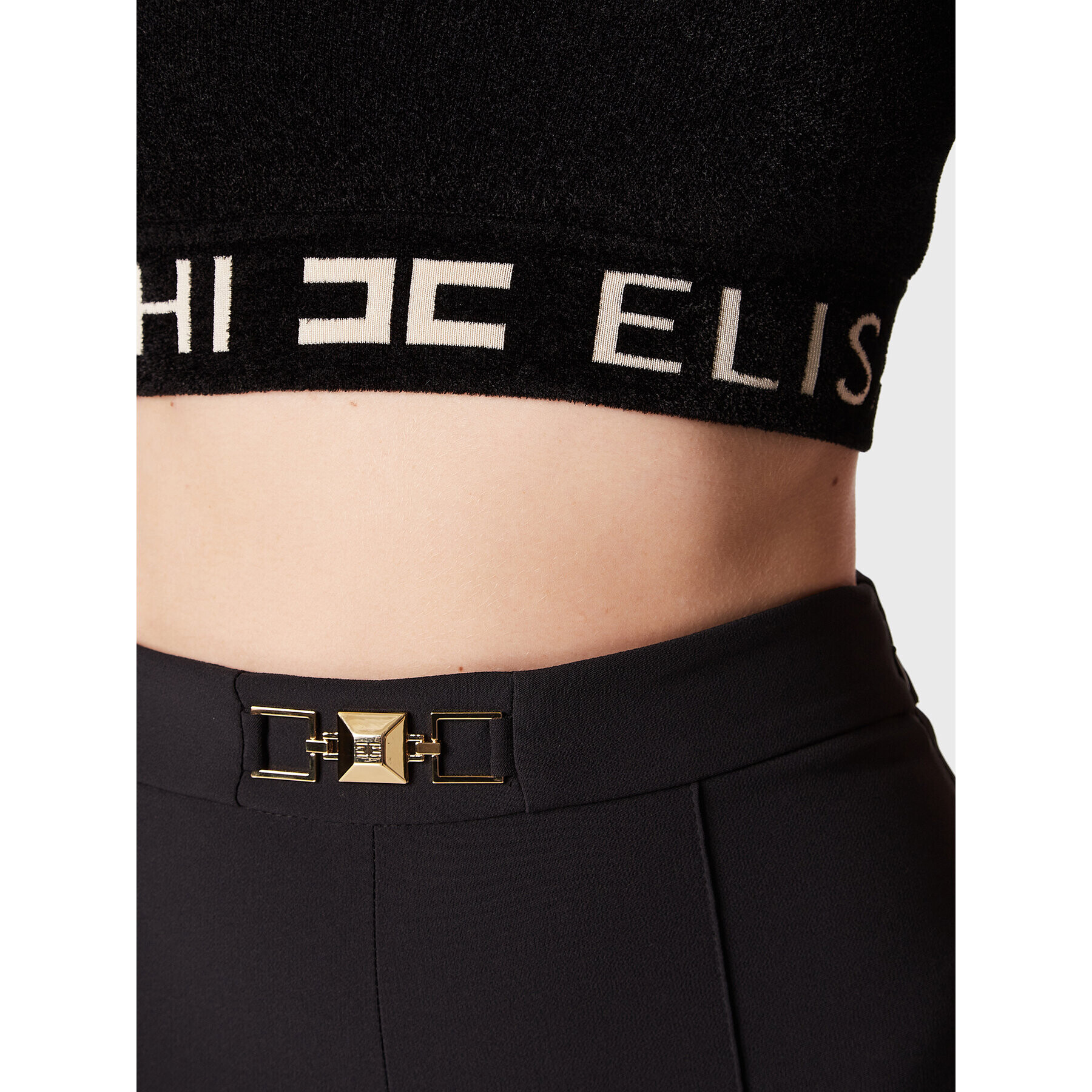 Elisabetta Franchi топ TK-51S-26E2-V200 Черен Slim Fit - Pepit.bg