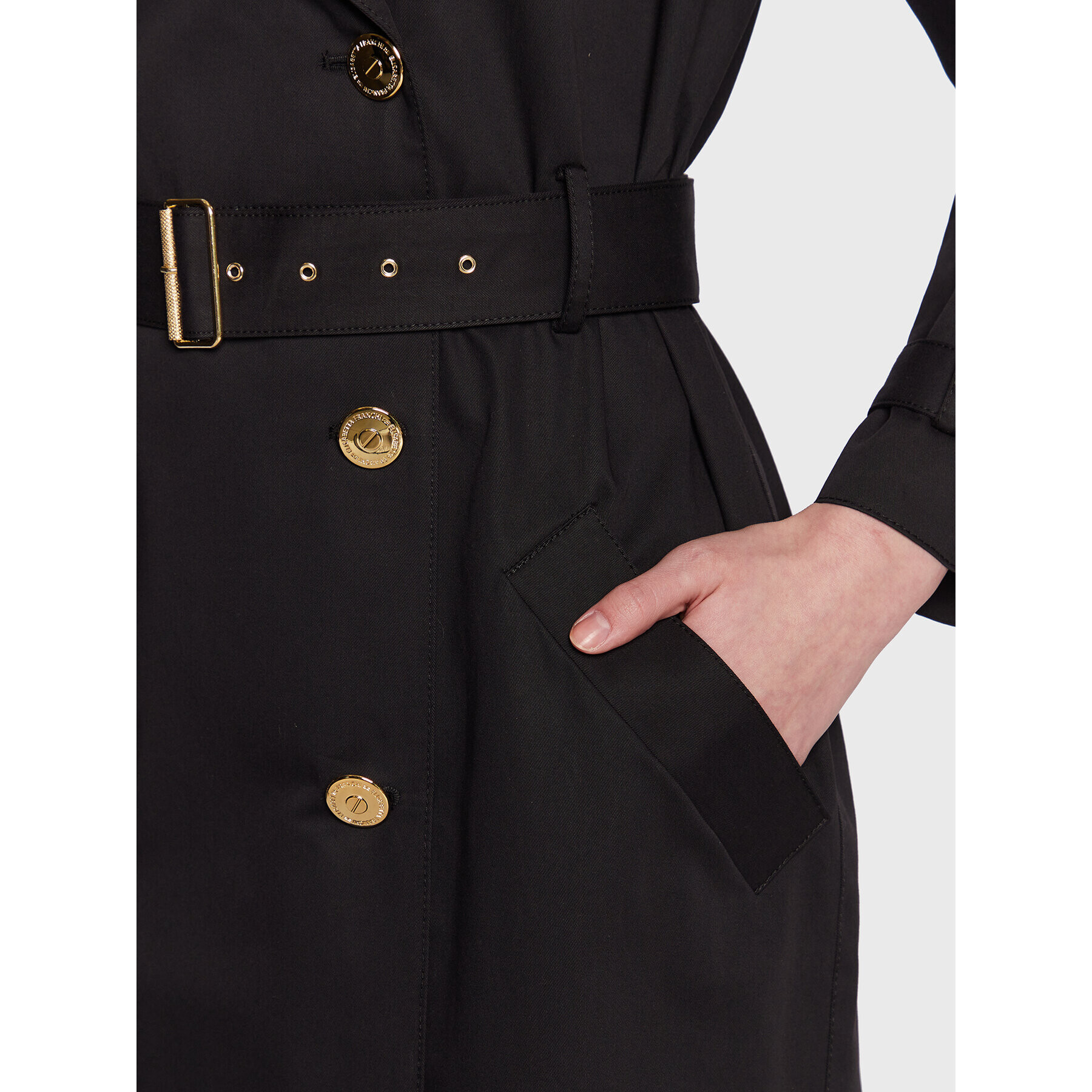 Elisabetta Franchi Тренч SP-003-31E2-V800 Черен Regular Fit - Pepit.bg