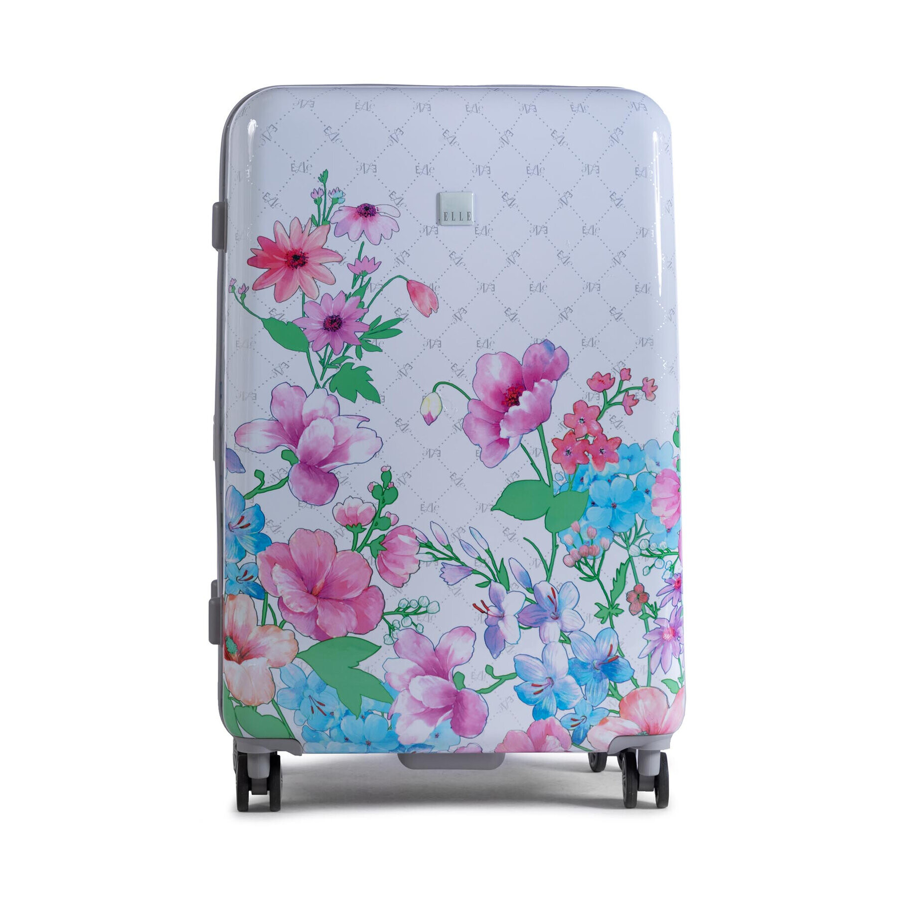 ELLE Голям текстилен куфар Flower Print EL38HA.71.01 Сив - Pepit.bg