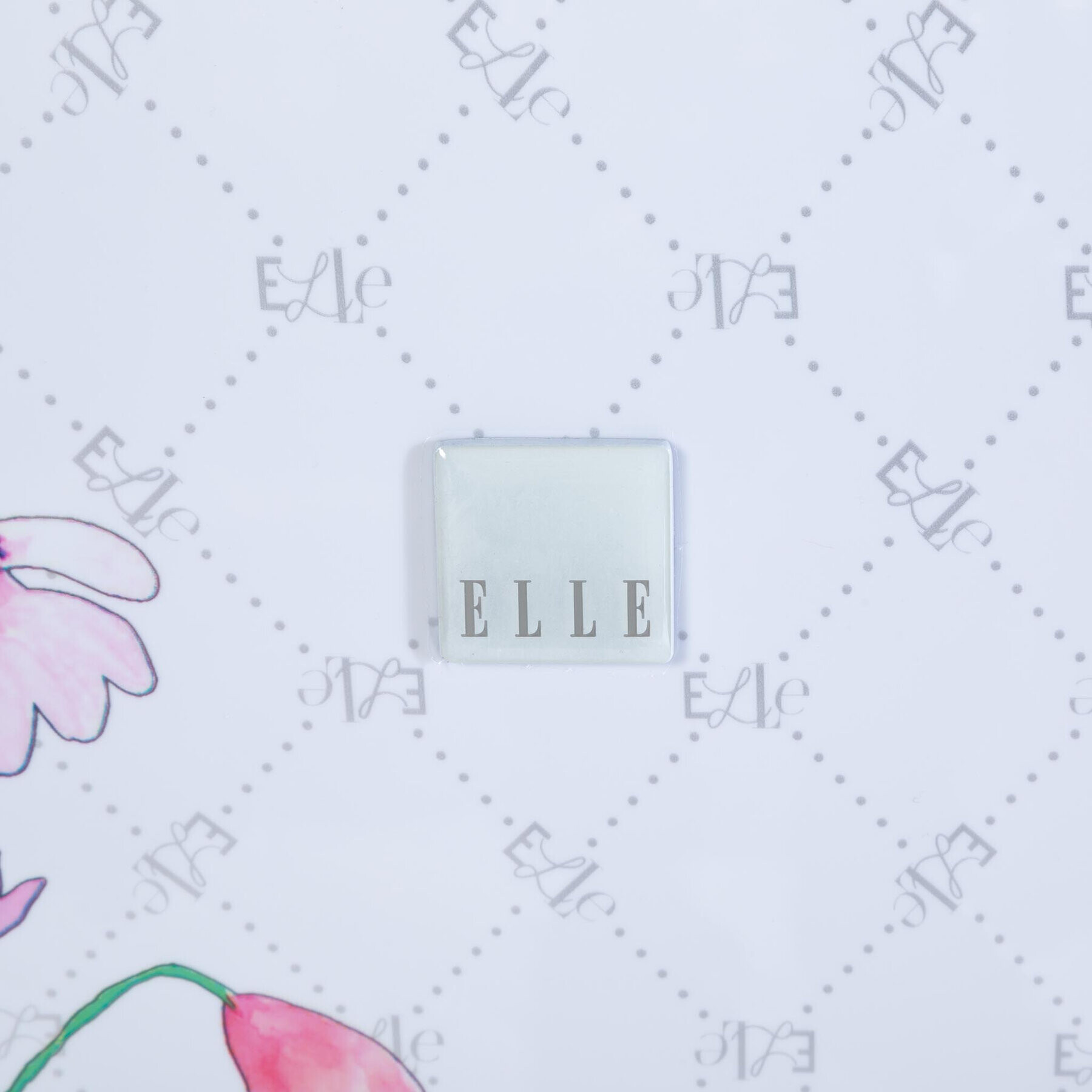 ELLE Голям текстилен куфар Flower Print EL38HA.71.01 Сив - Pepit.bg