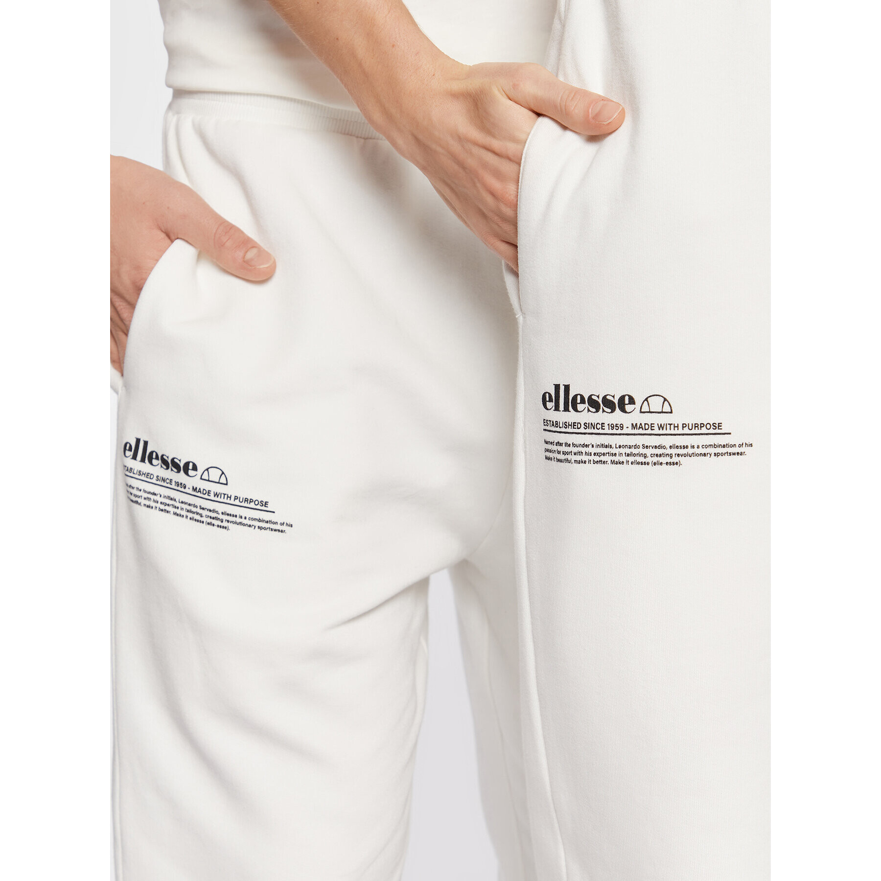 Ellesse Долнище анцуг Unisex Dimartino SGP16249 Бял Regular Fit - Pepit.bg