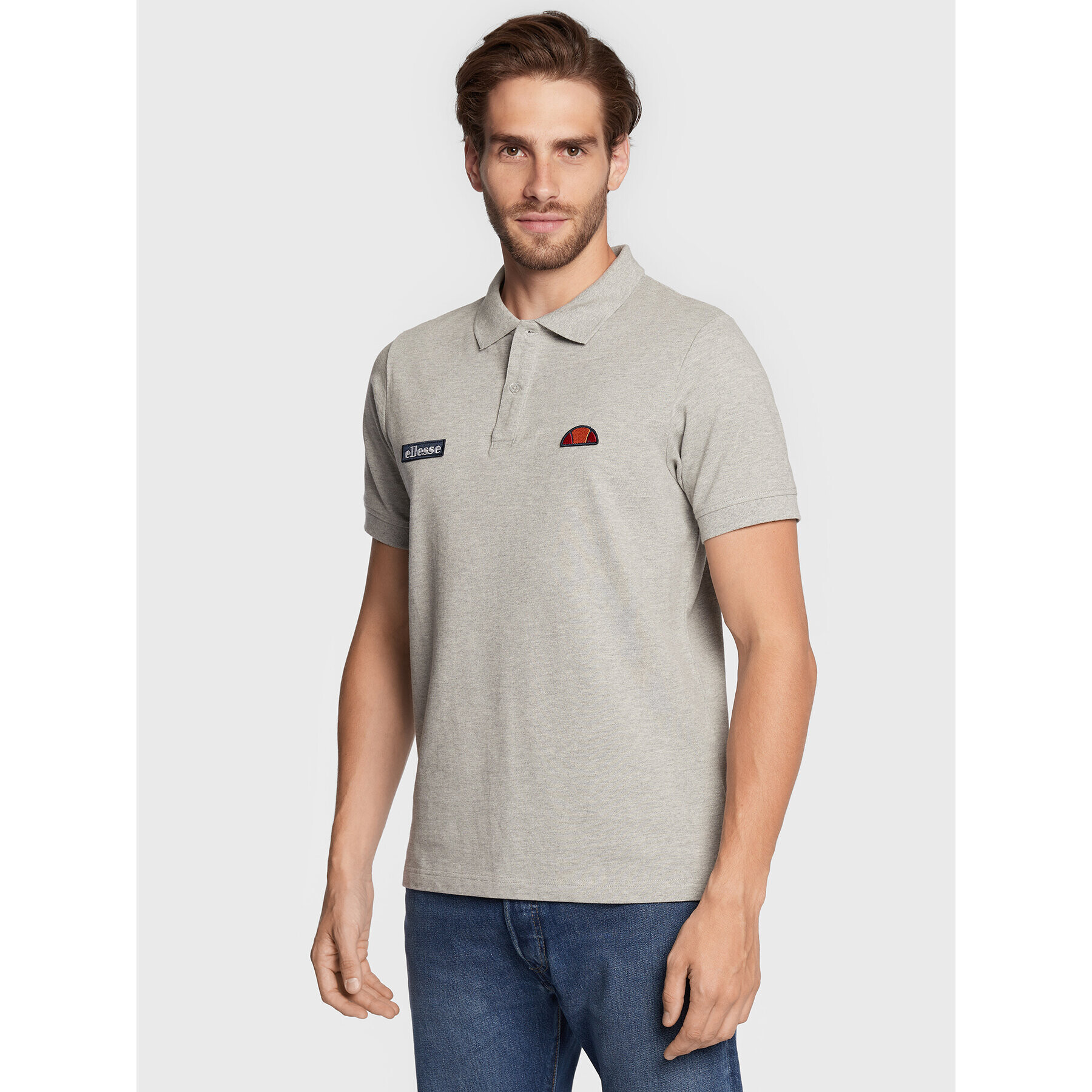 Ellesse Тениска с яка и копчета Montura SHS04475 Сив Regular Fit - Pepit.bg