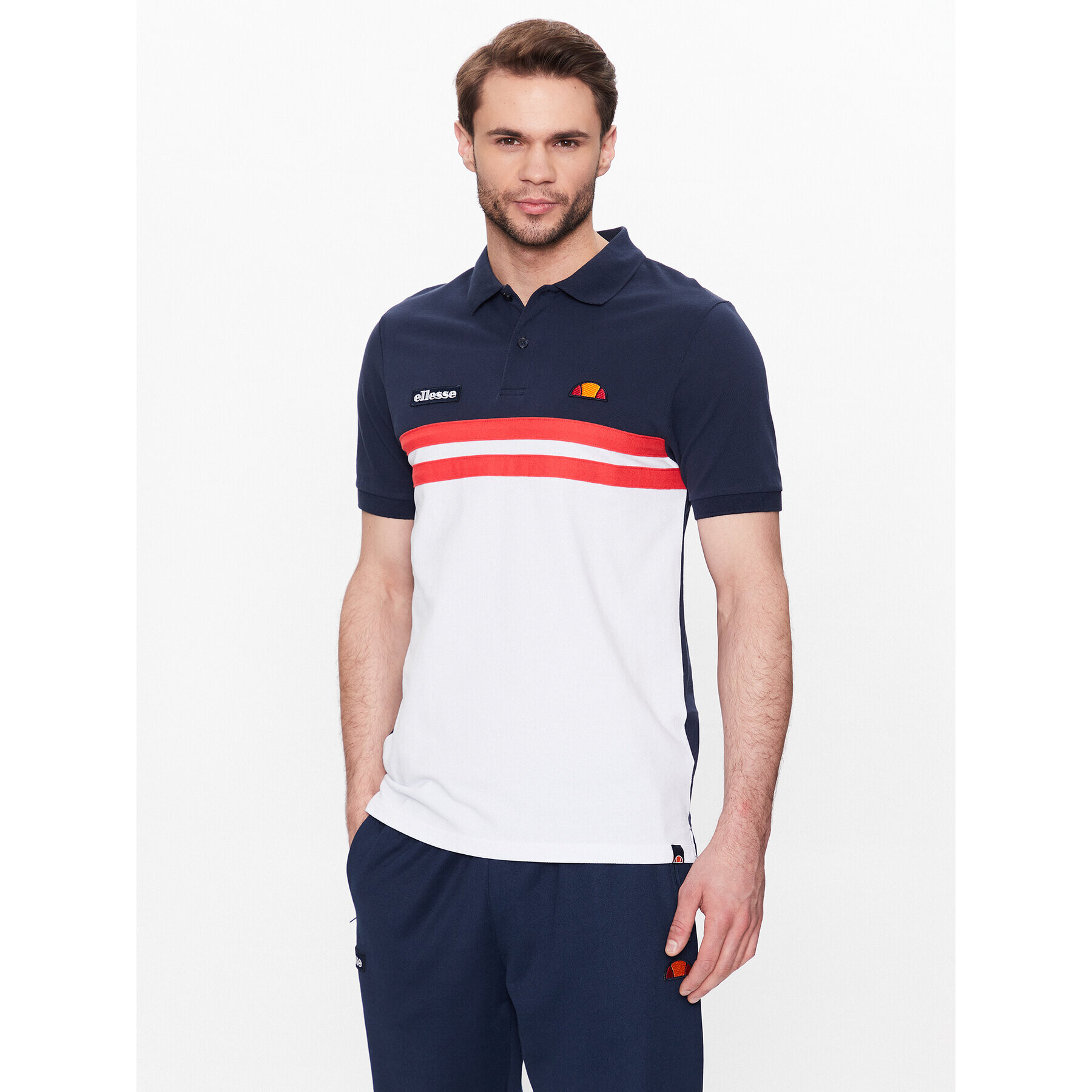 Ellesse Тениска с яка и копчета Muccio SHR16895 Тъмносин Regular Fit - Pepit.bg