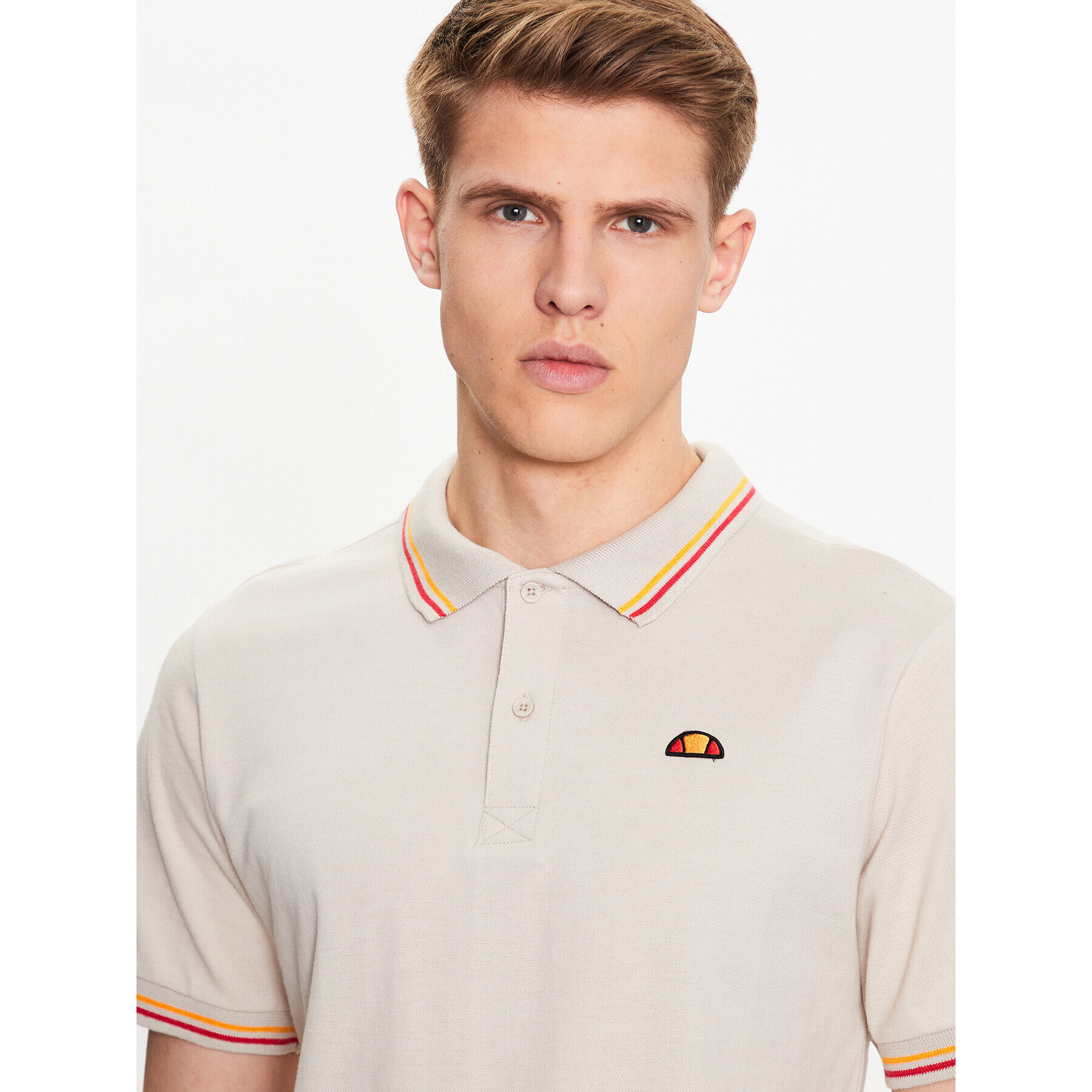 Ellesse Тениска с яка и копчета Rooks SHR18077 Бежов Regular Fit - Pepit.bg