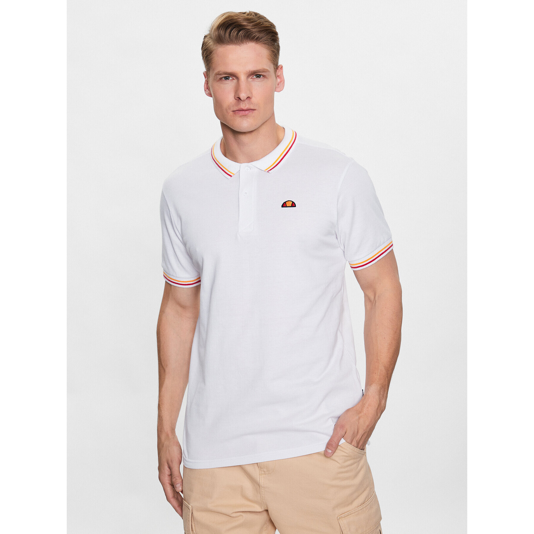 Ellesse Тениска с яка и копчета Rooks SHR18077 Бял Regular Fit - Pepit.bg