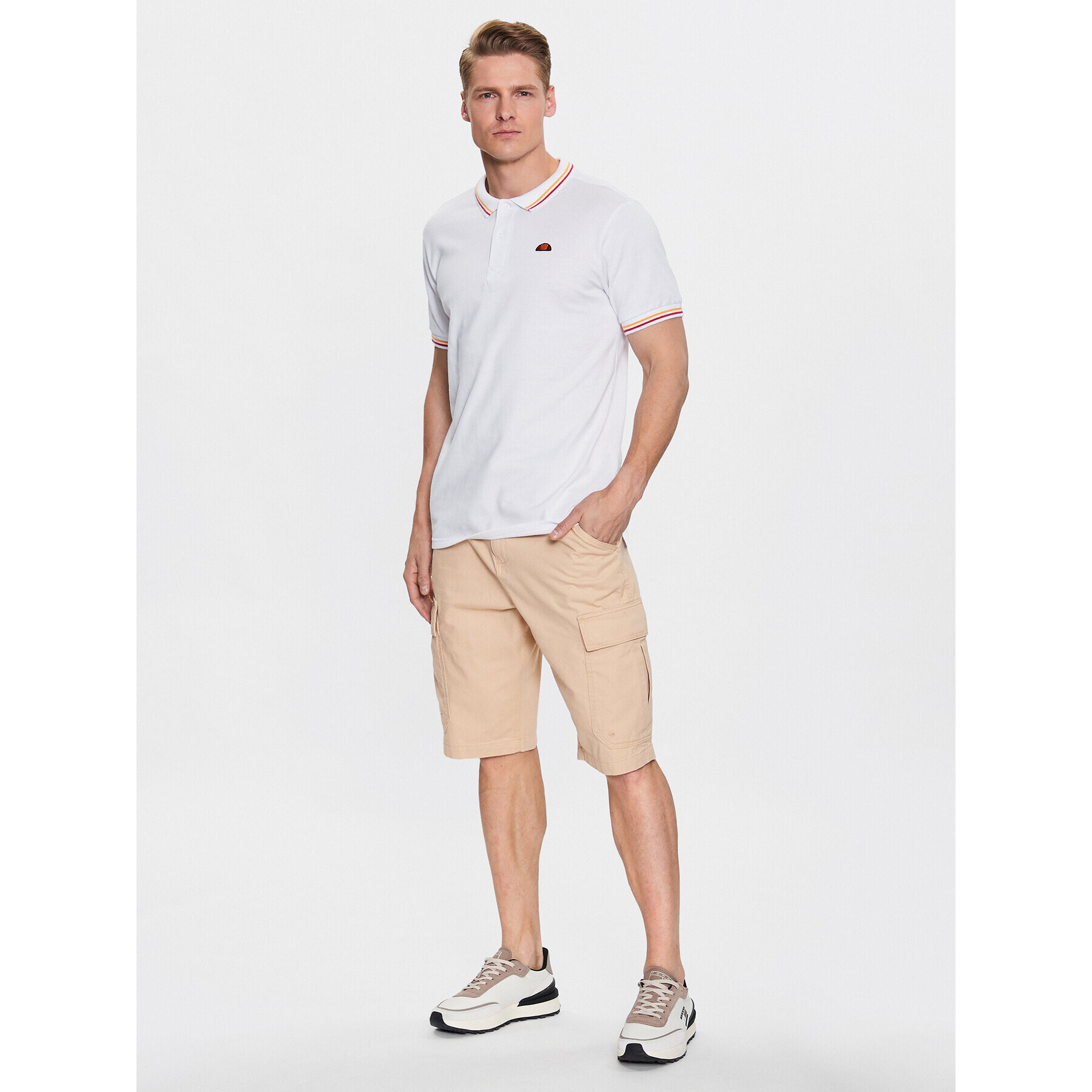 Ellesse Тениска с яка и копчета Rooks SHR18077 Бял Regular Fit - Pepit.bg