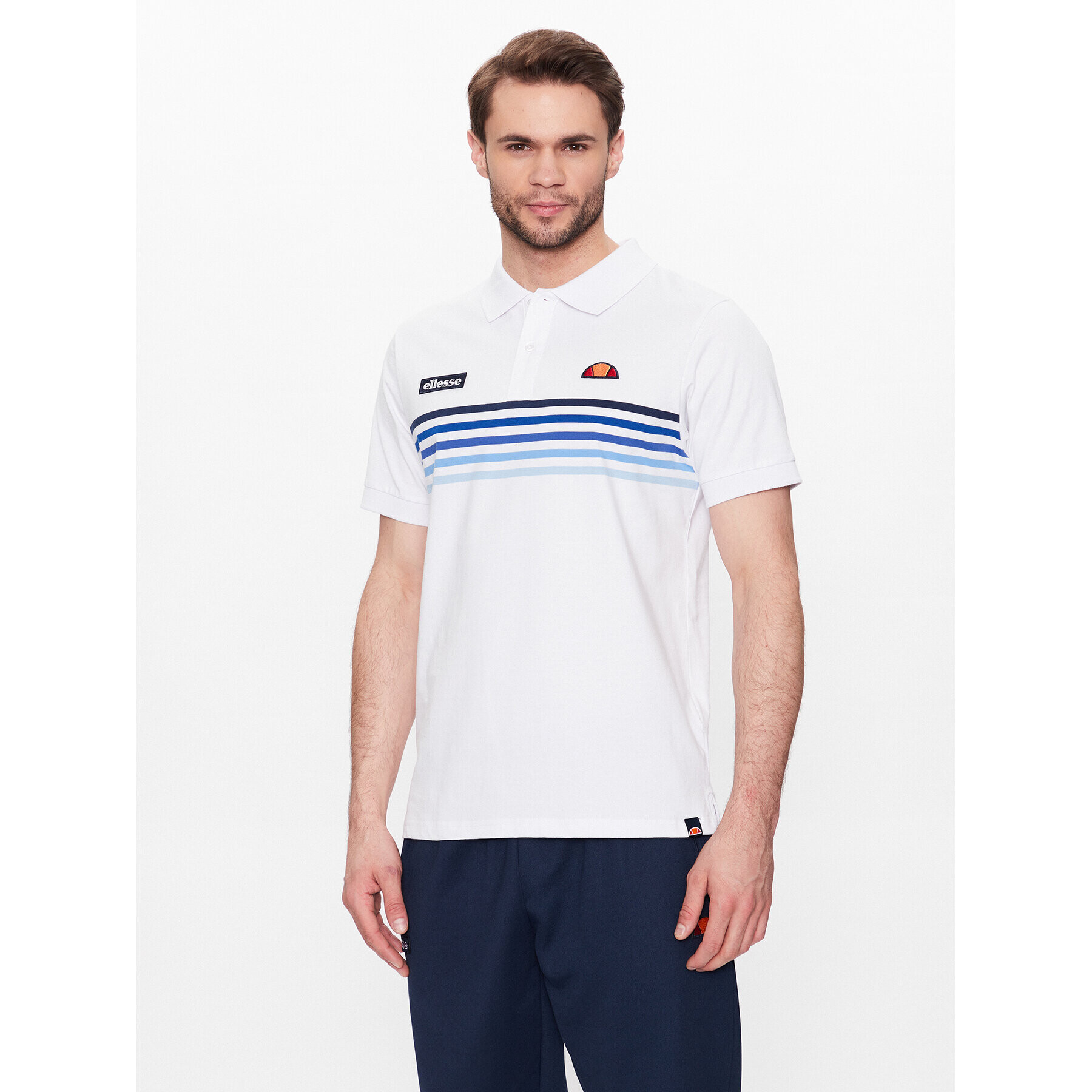 Ellesse Тениска с яка и копчета Vinzona SHR14634 Бял Regular Fit - Pepit.bg