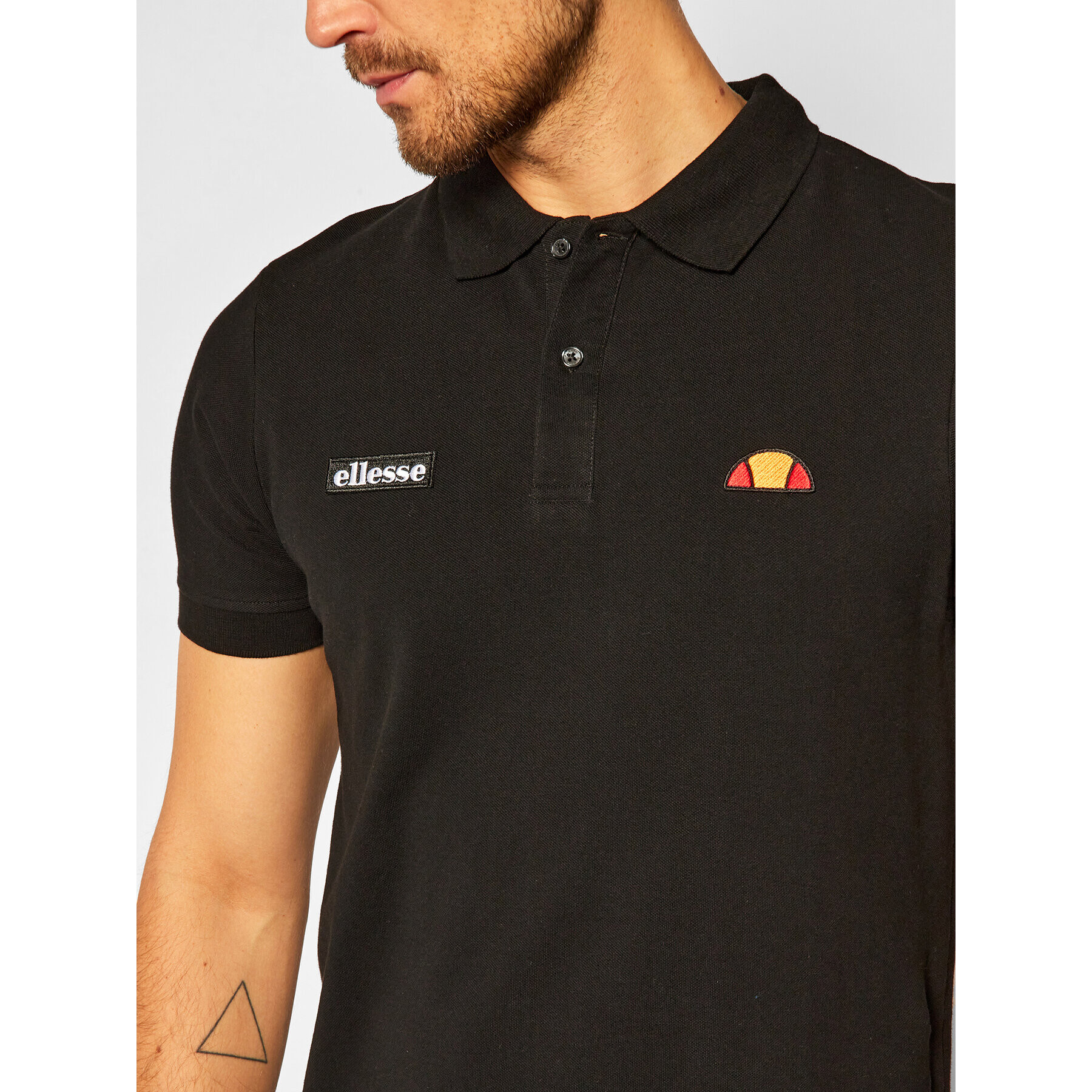 Ellesse Тениска с яка и копчета Montura SHS04475 Черен Regular Fit - Pepit.bg