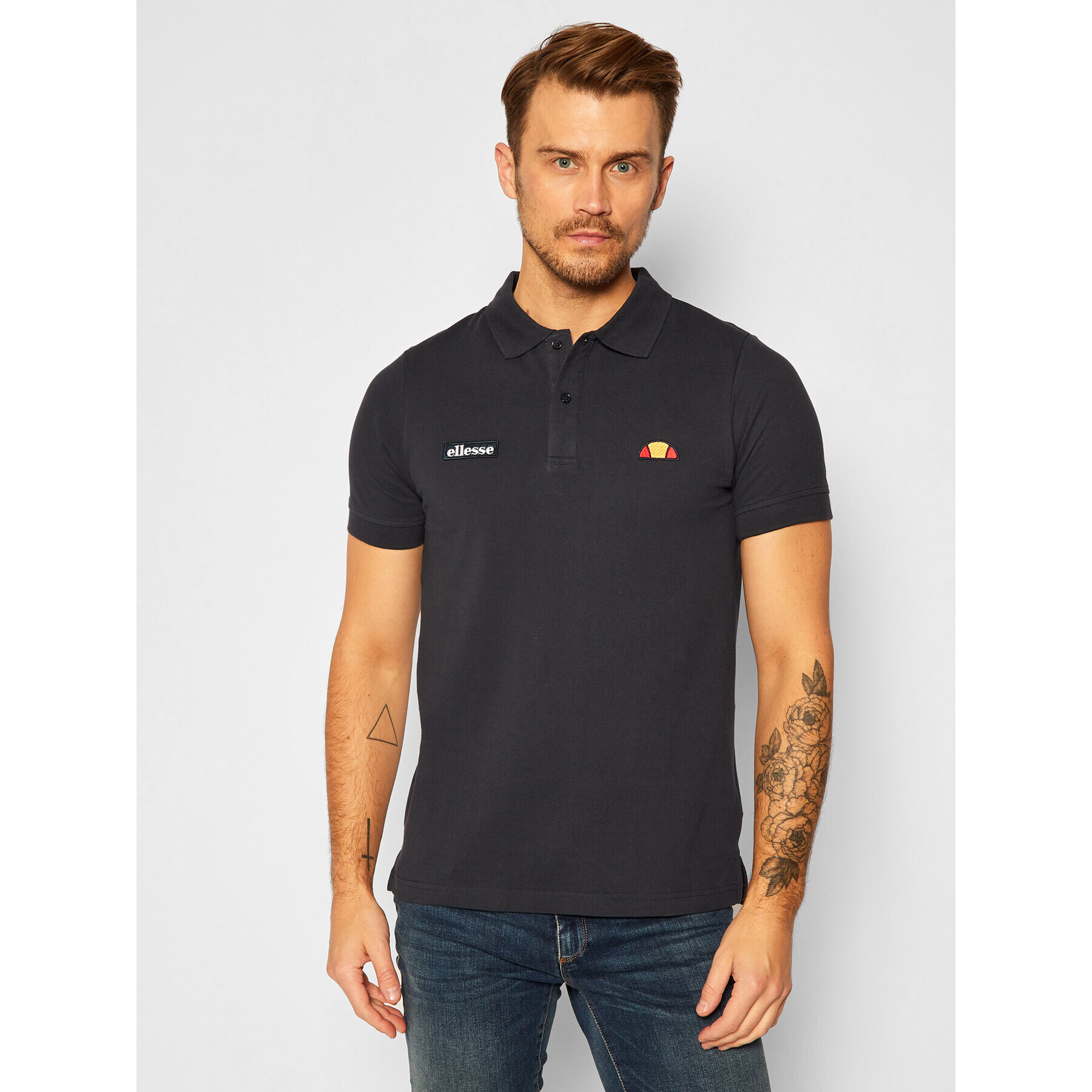 Ellesse Тениска с яка и копчета Montura SHS04475 Тъмносин Regular Fit - Pepit.bg