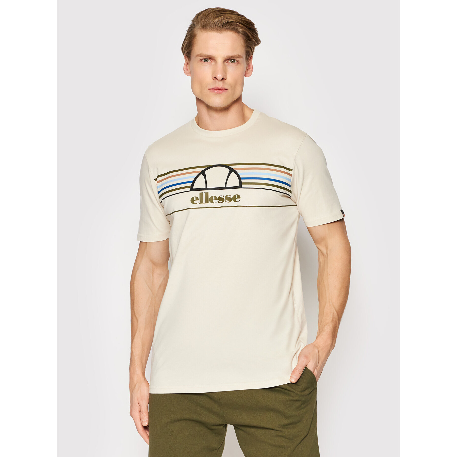 Ellesse Тишърт Achtini SHM13827 Бежов Regular Fit - Pepit.bg