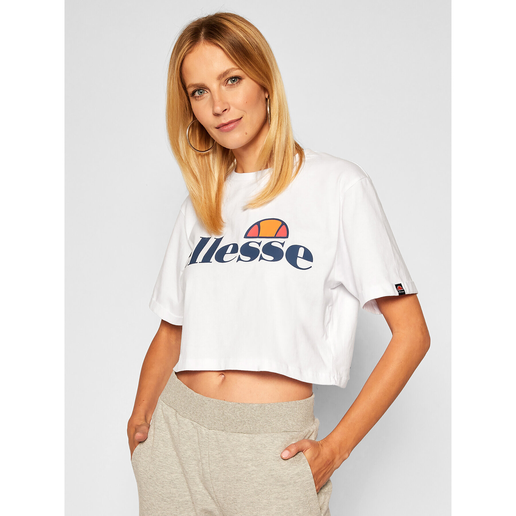 Ellesse Тишърт Alberta SGS04484 Бял Cropped Fit - Pepit.bg