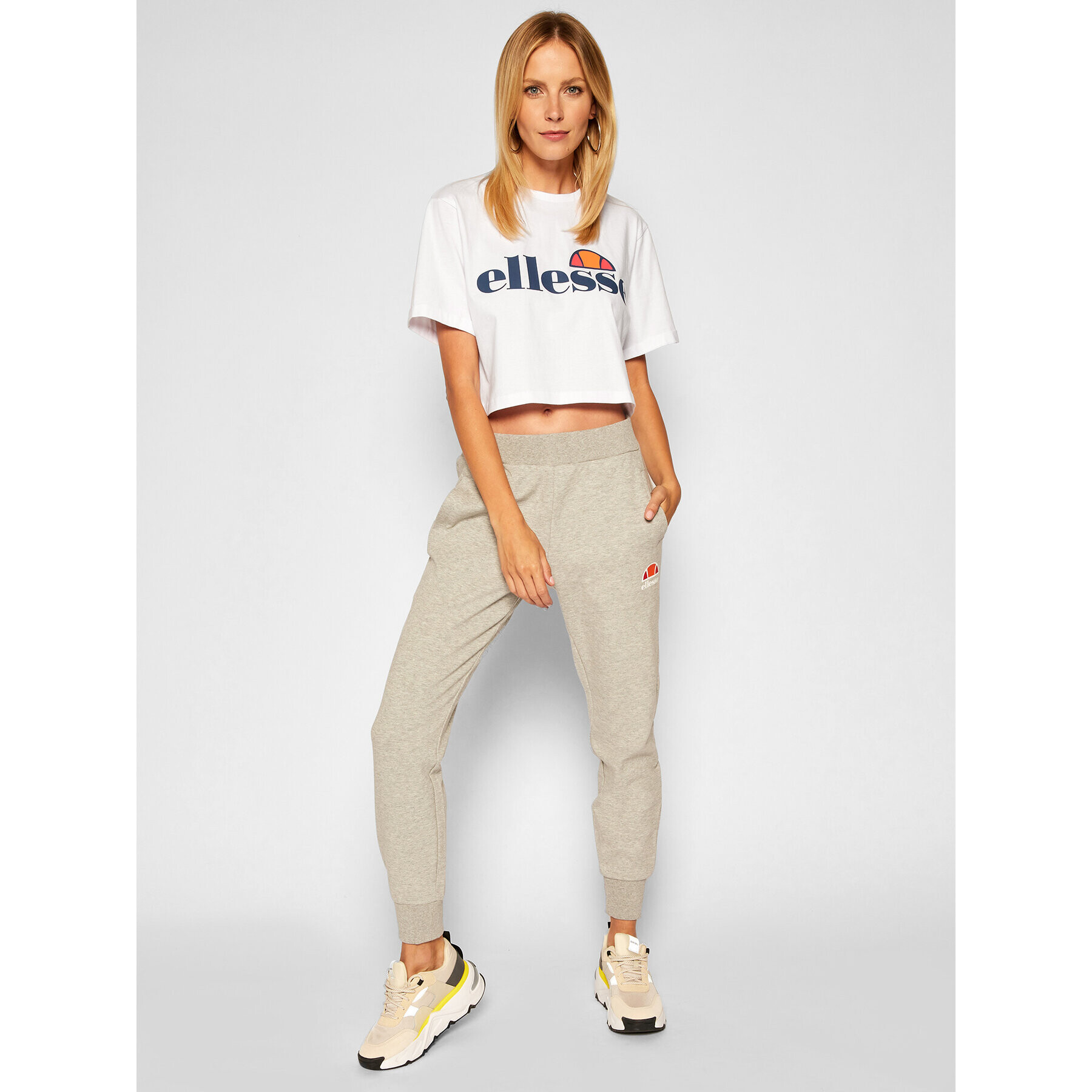 Ellesse Тишърт Alberta SGS04484 Бял Cropped Fit - Pepit.bg