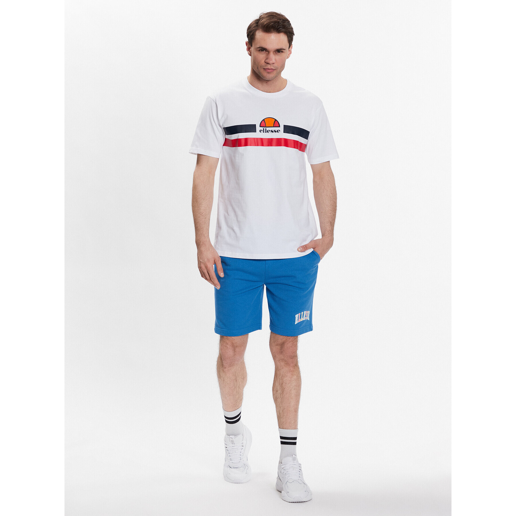 Ellesse Тишърт Aprel SHR06453 Бял Regular Fit - Pepit.bg