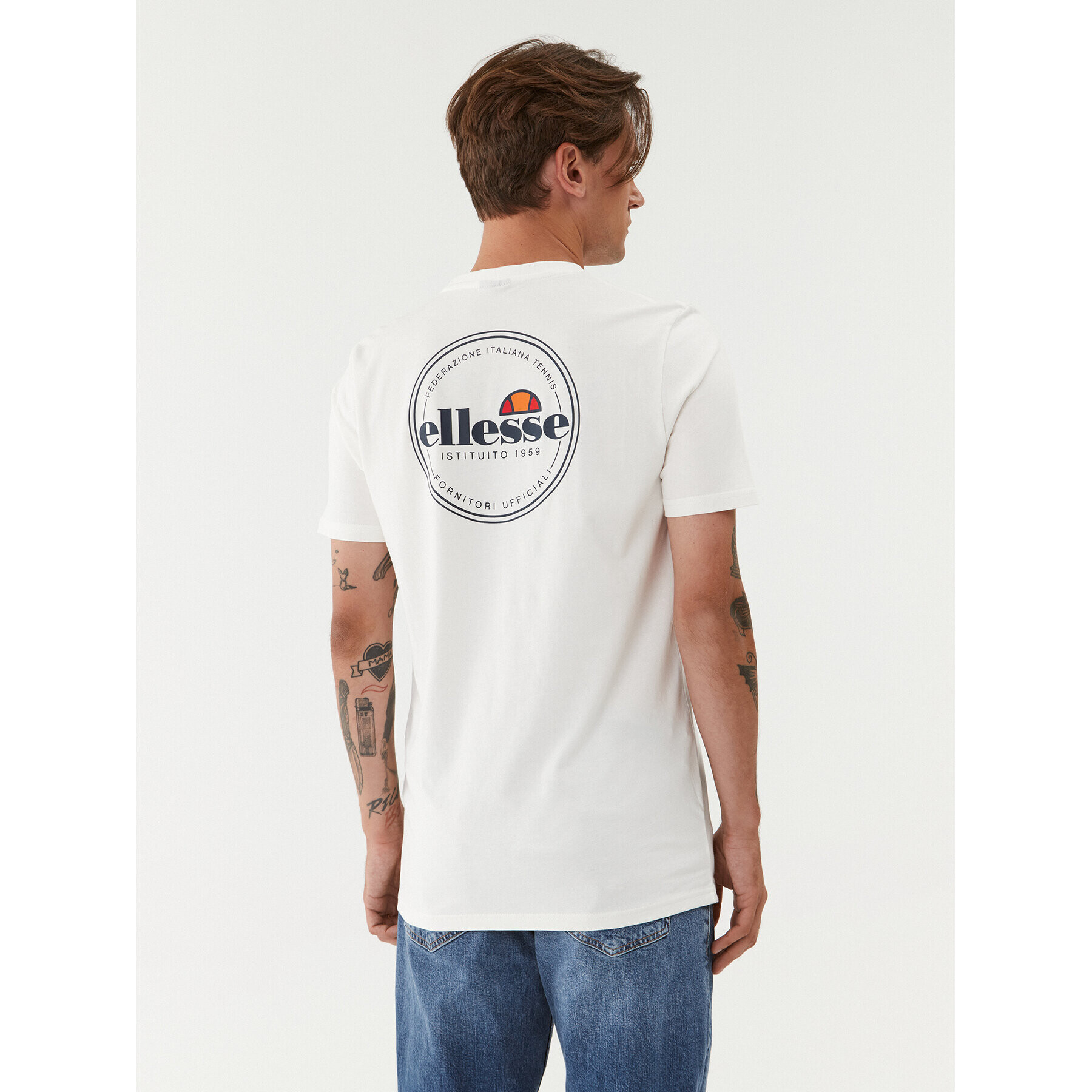 Ellesse Тишърт Liammo SHQ16807904 Бял Regular Fit - Pepit.bg