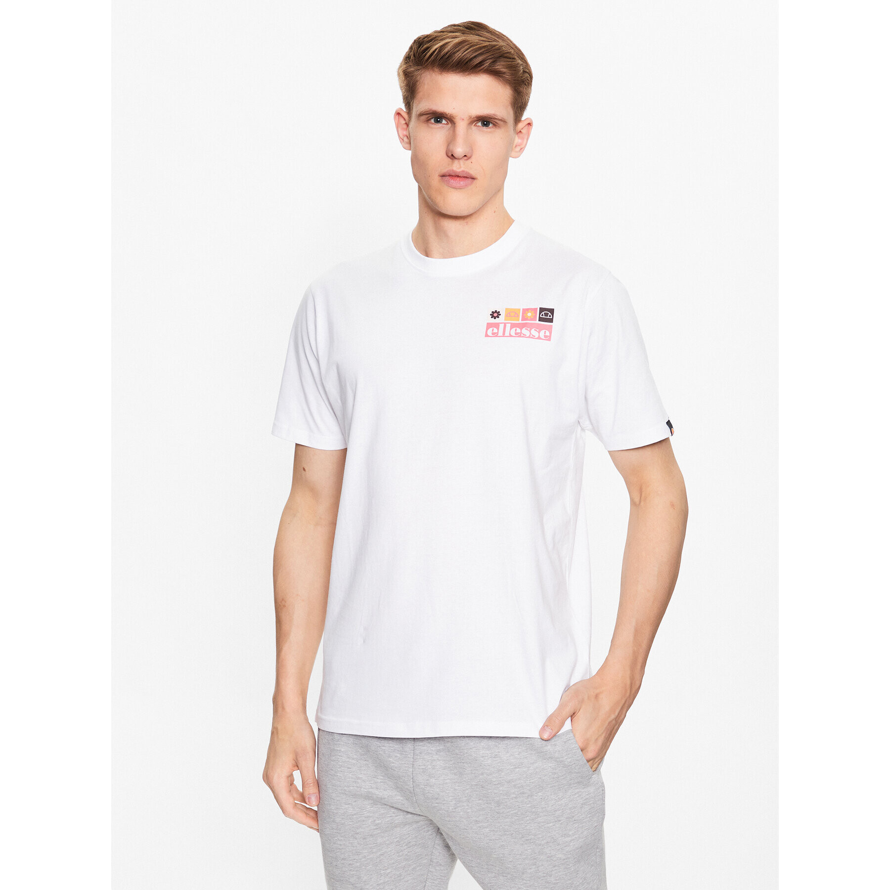 Ellesse Тишърт Mestiere SHR17638 Бял Regular Fit - Pepit.bg