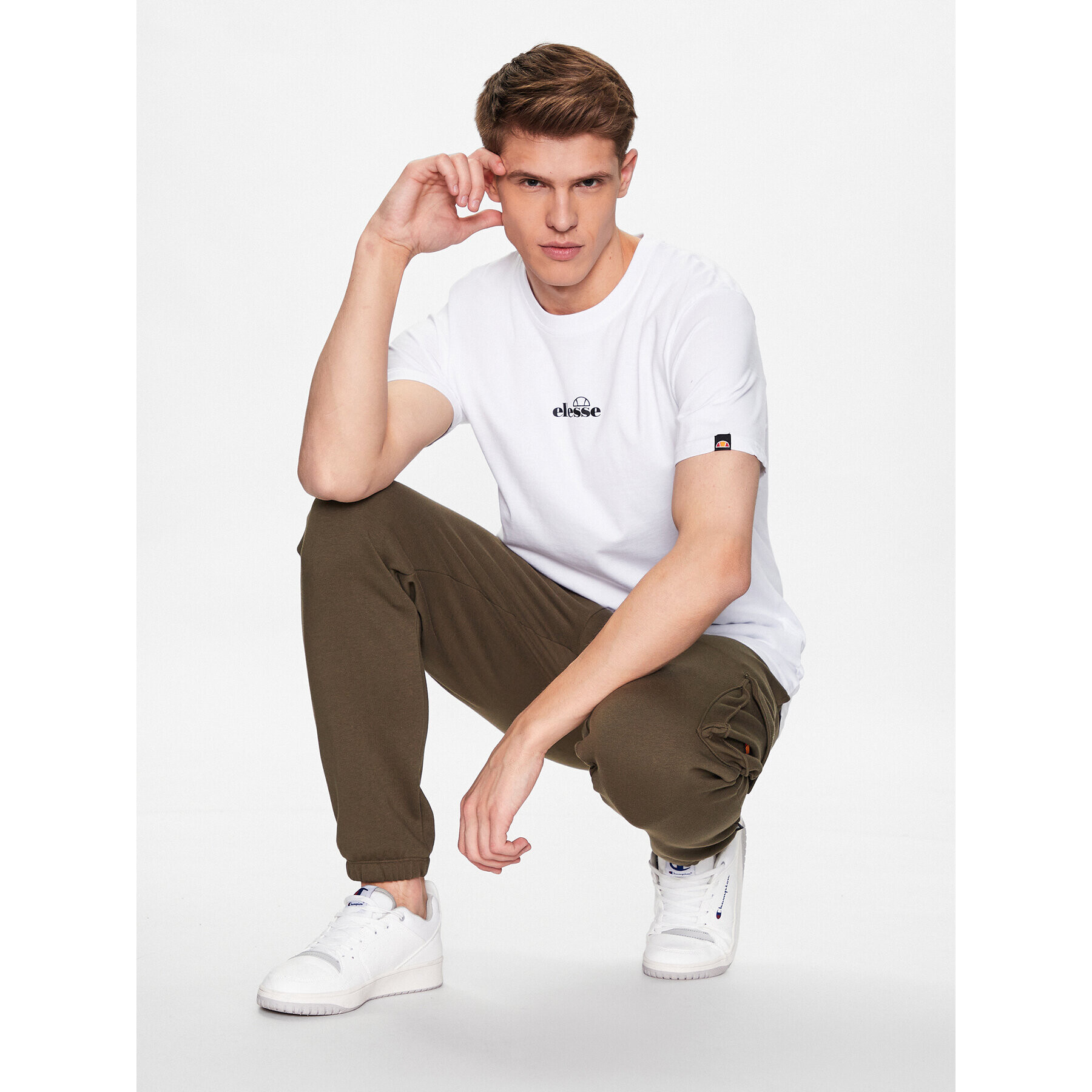 Ellesse Тишърт Ollio SHP16463 Бял Regular Fit - Pepit.bg