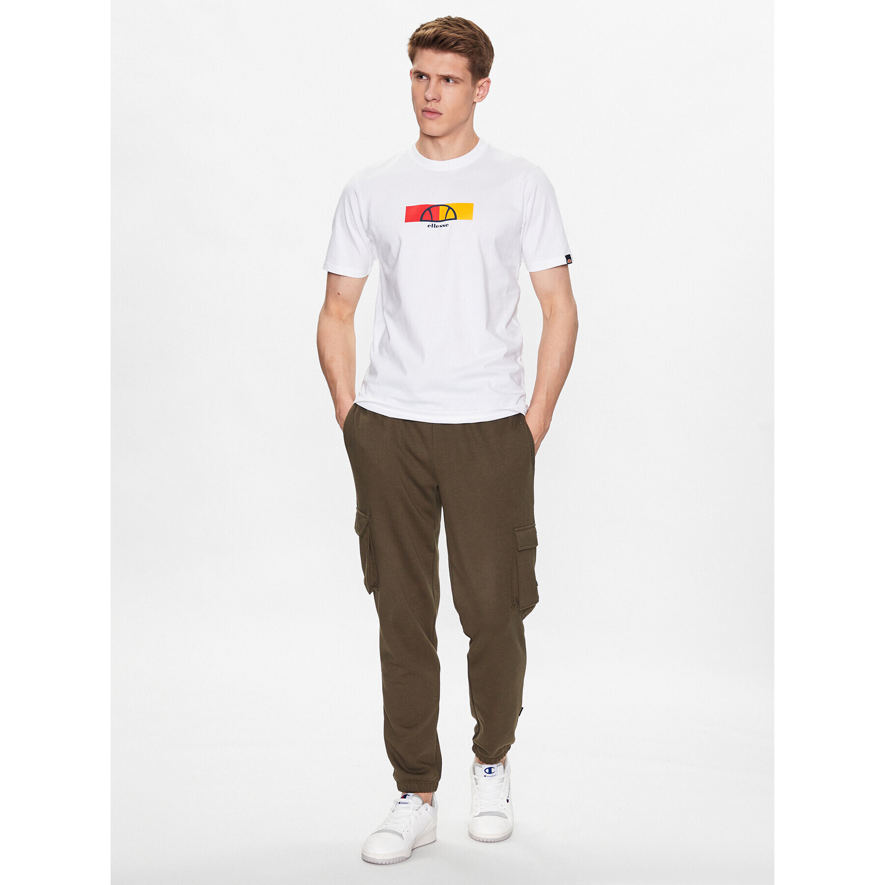 Ellesse Тишърт Visageo SHR17633 Бял Regular Fit - Pepit.bg