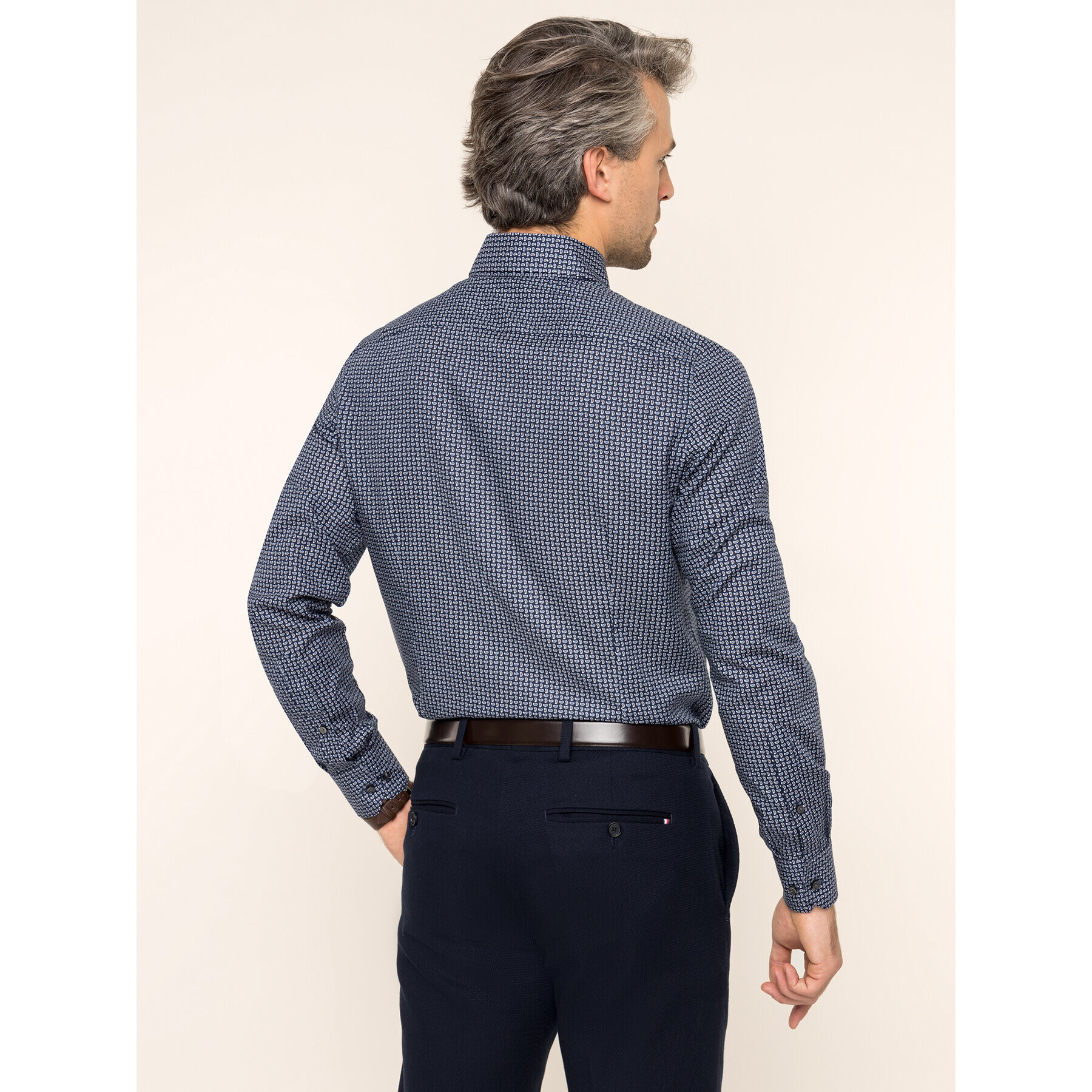 Emanuel Berg Риза H-Basel PEB46588 Тъмносин Modern Fit - Pepit.bg