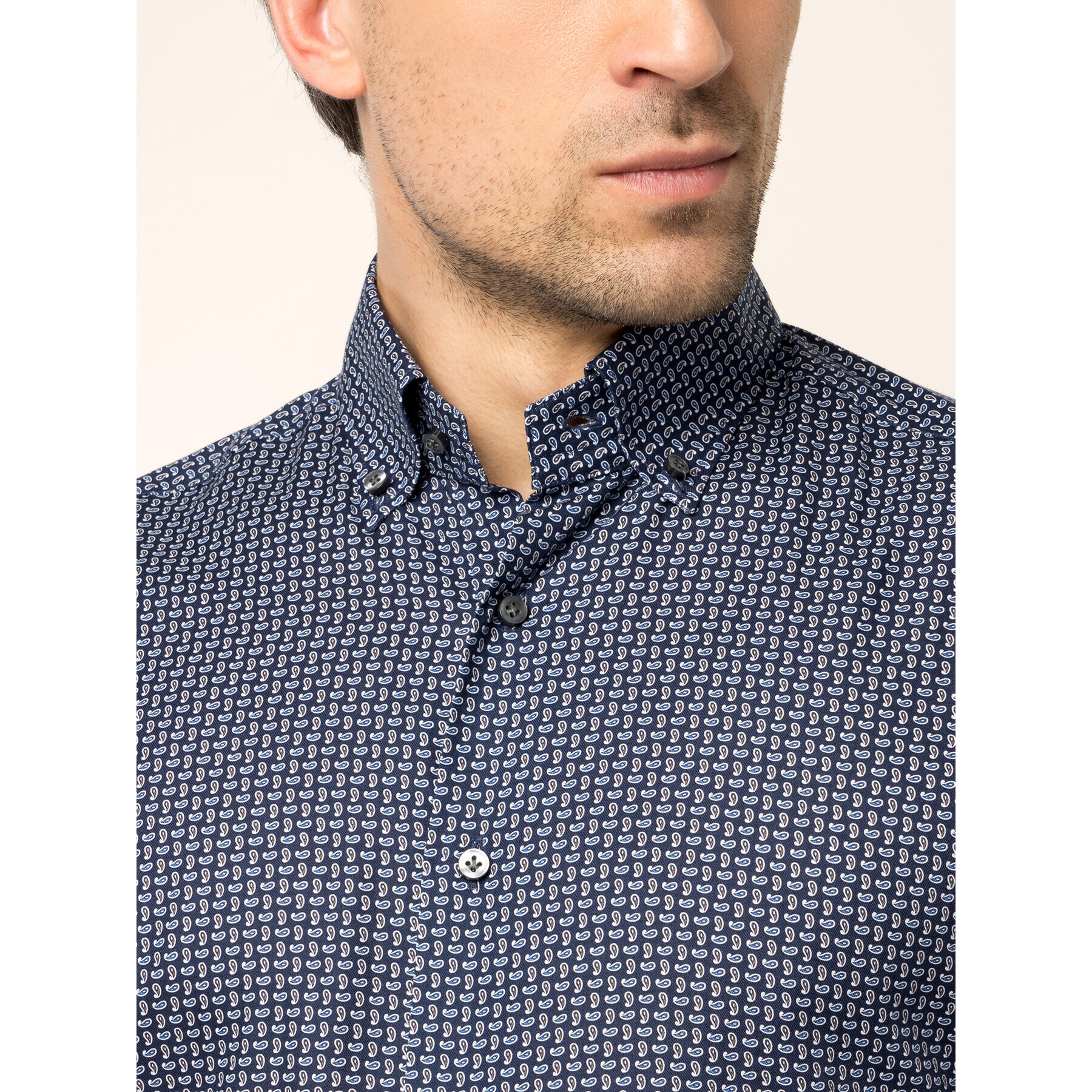 Emanuel Berg Риза H-Basel PEB46588 Тъмносин Modern Fit - Pepit.bg