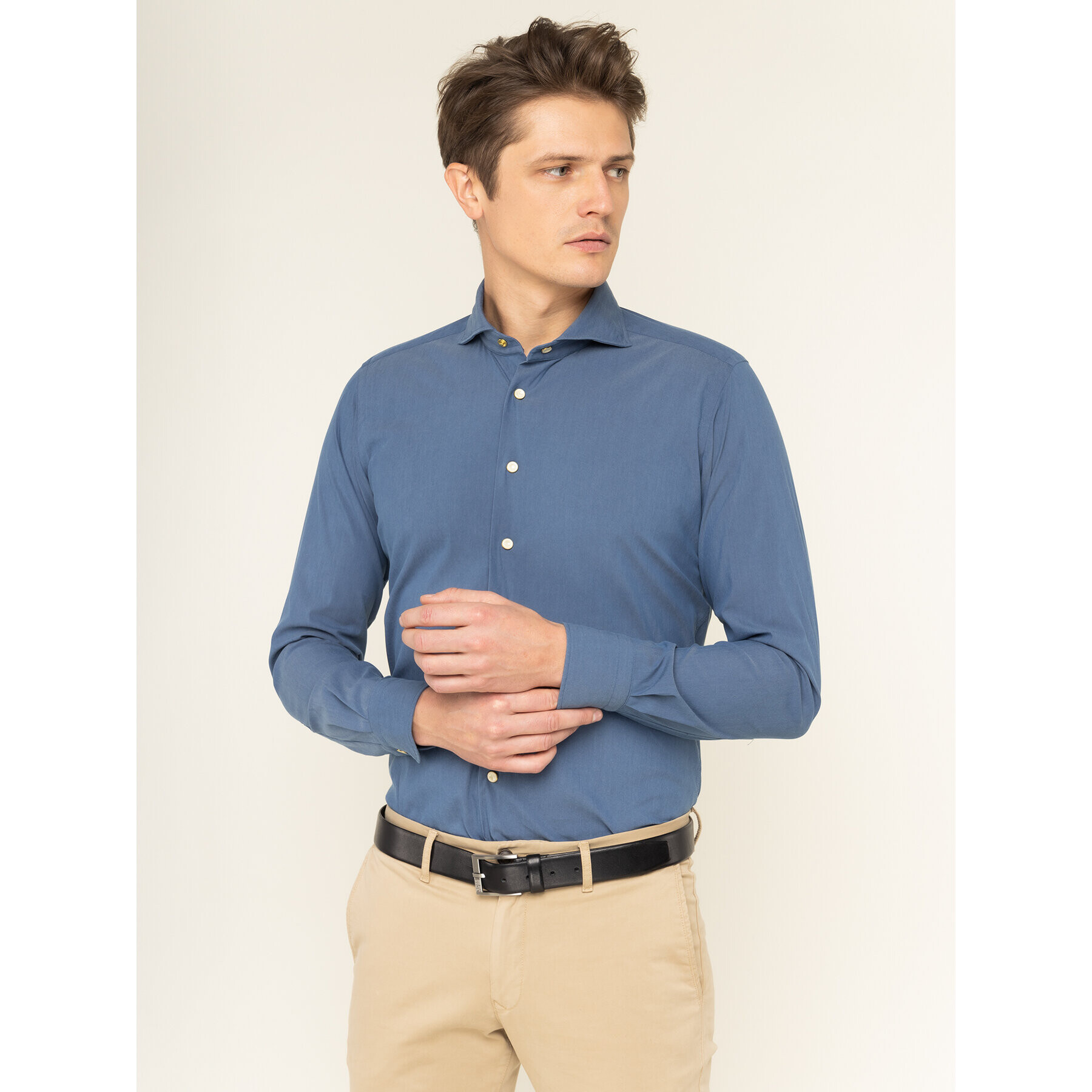 Emanuel Berg Риза Hv-Harvard PEB45771 Син Slim Fit - Pepit.bg