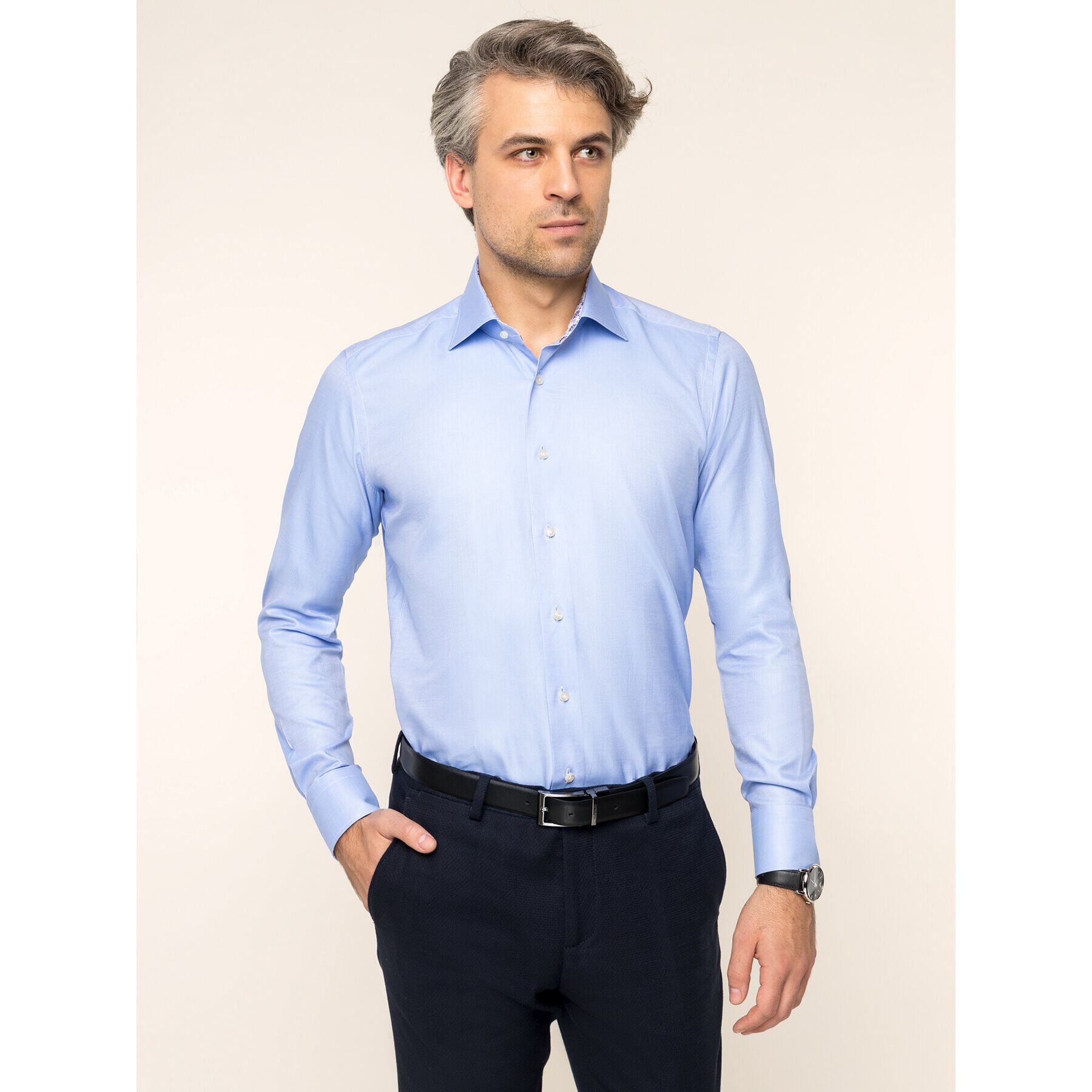 Emanuel Berg Риза Mcr-Mr. Crown PEB46593 Син Slim Fit - Pepit.bg