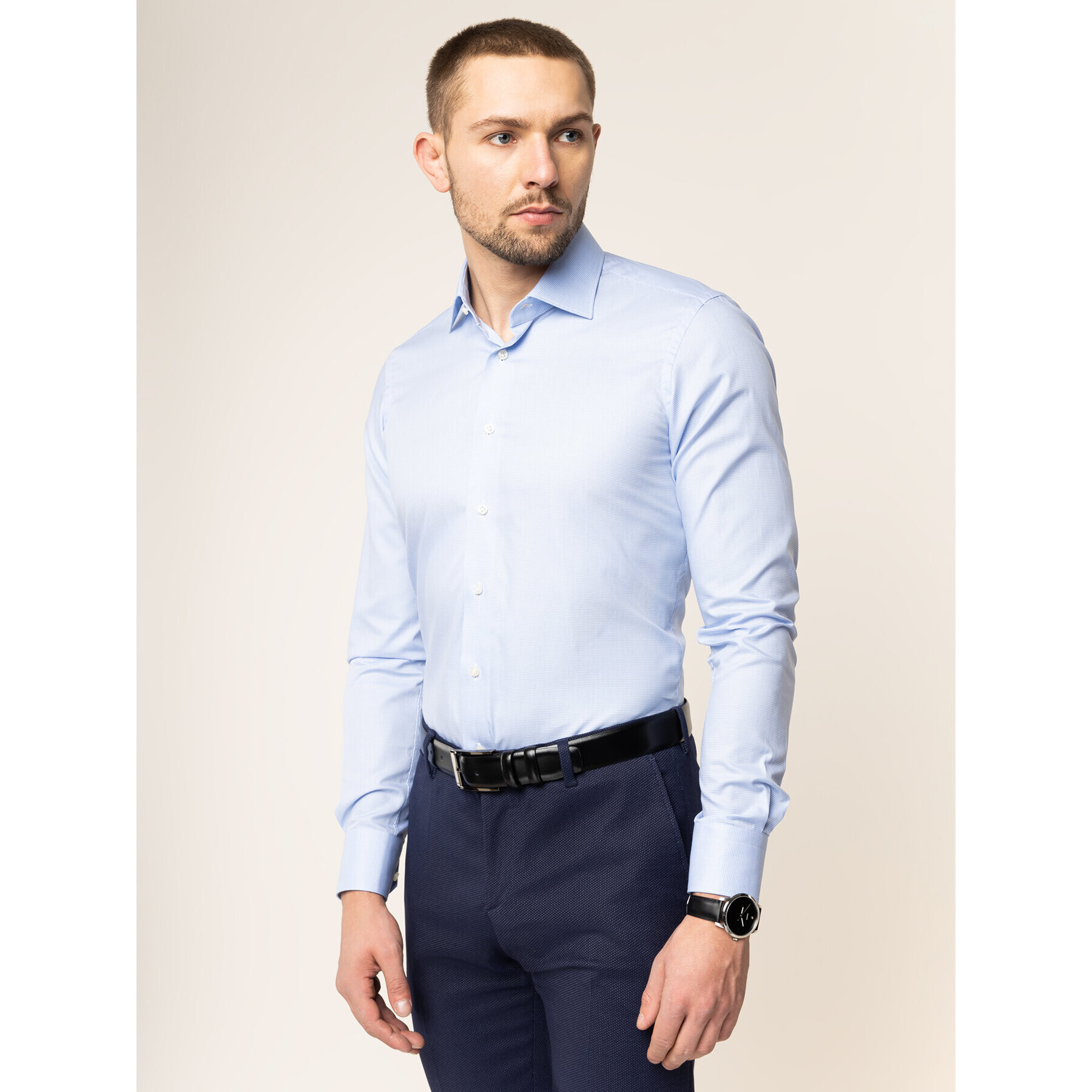 Emanuel Berg Риза MCR37 Син Slim Fit - Pepit.bg